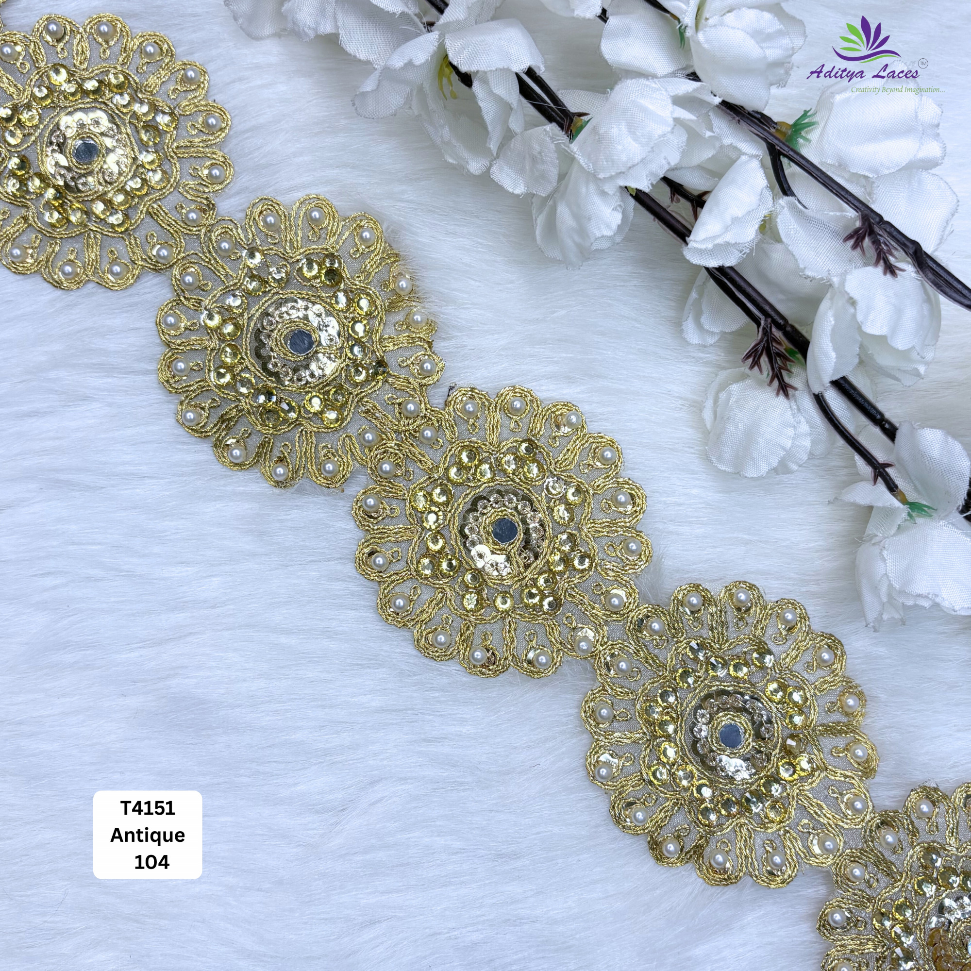 Stylish Tissue Handwork Lace Border for Saree Bridal Ethnic Wear