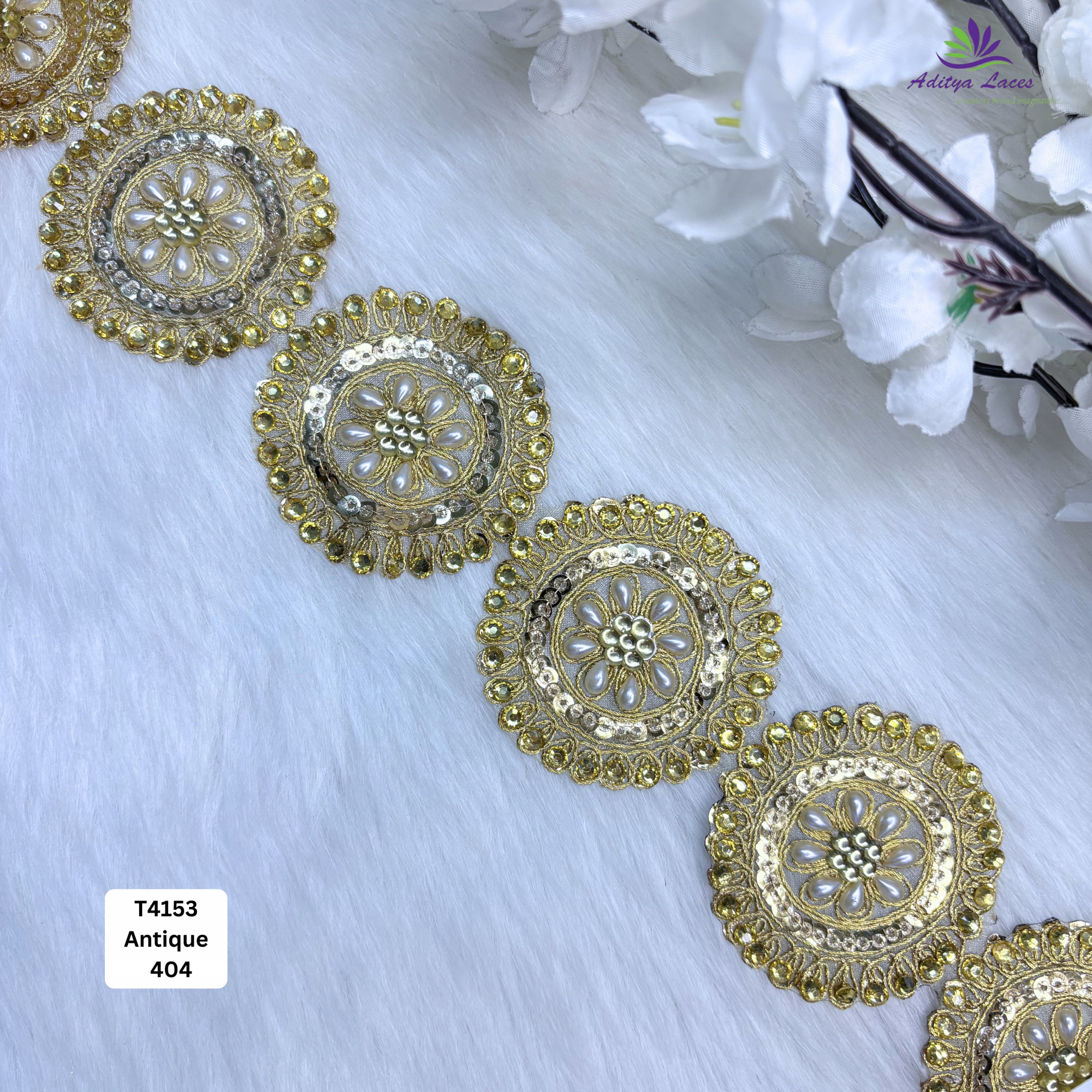 Royal Tissue Handwork Lace Border for Saree Bridal Ethnic Wear
