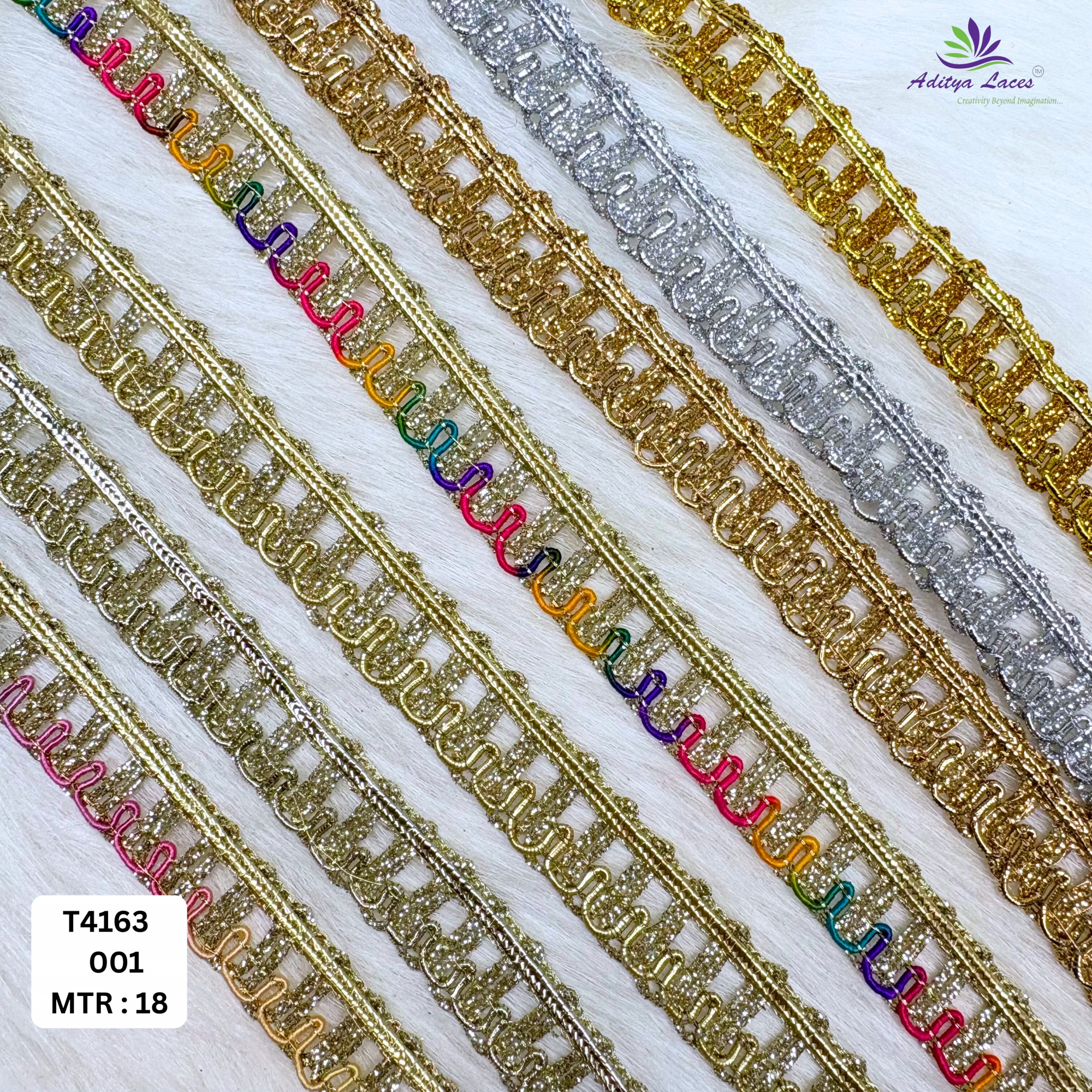 Readymade Geometric Lace Trim Designer Saree Borders Bridal Fabric Embellishments