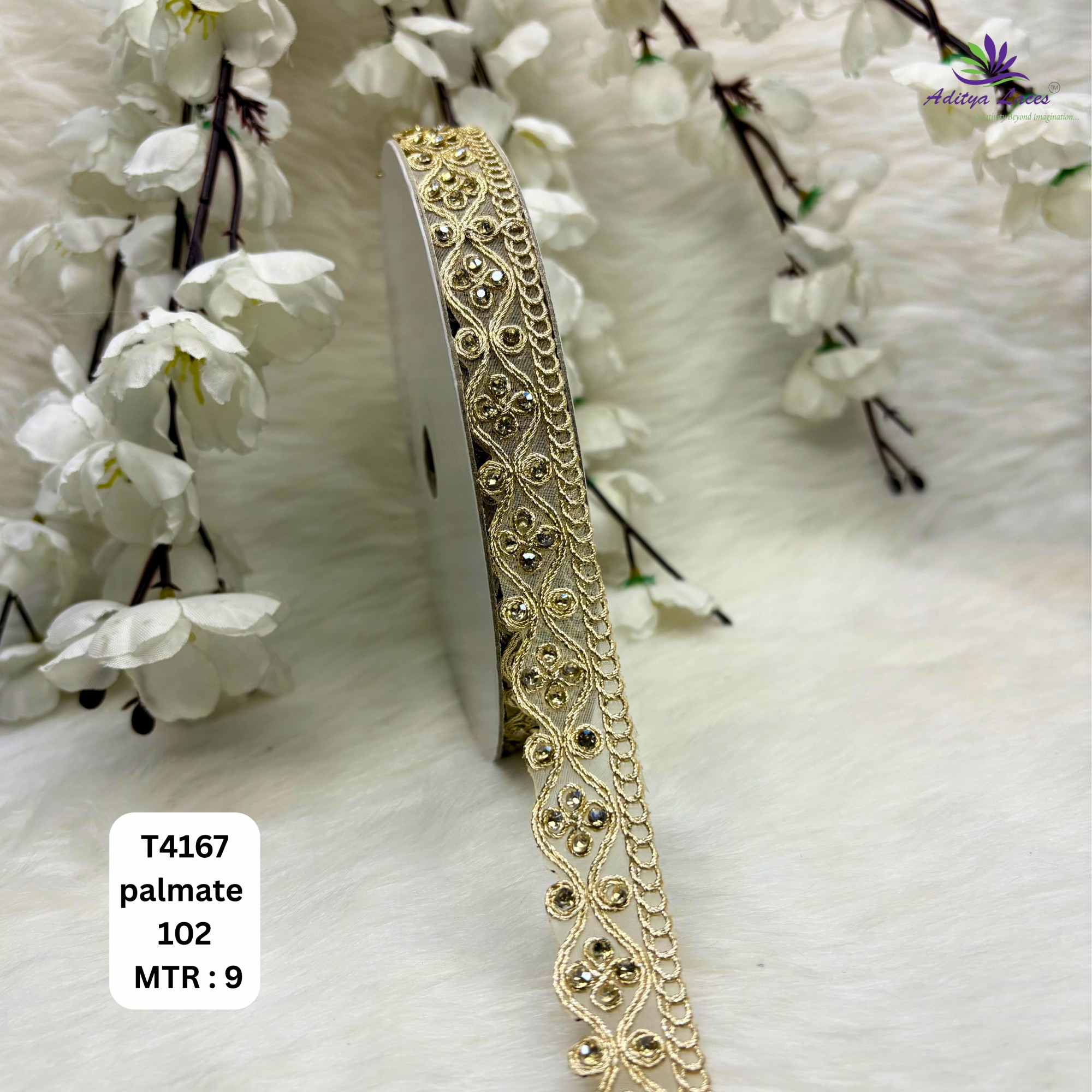 Royal Tissue Handwork Lace Border for Saree Bridal Ethnic Wear