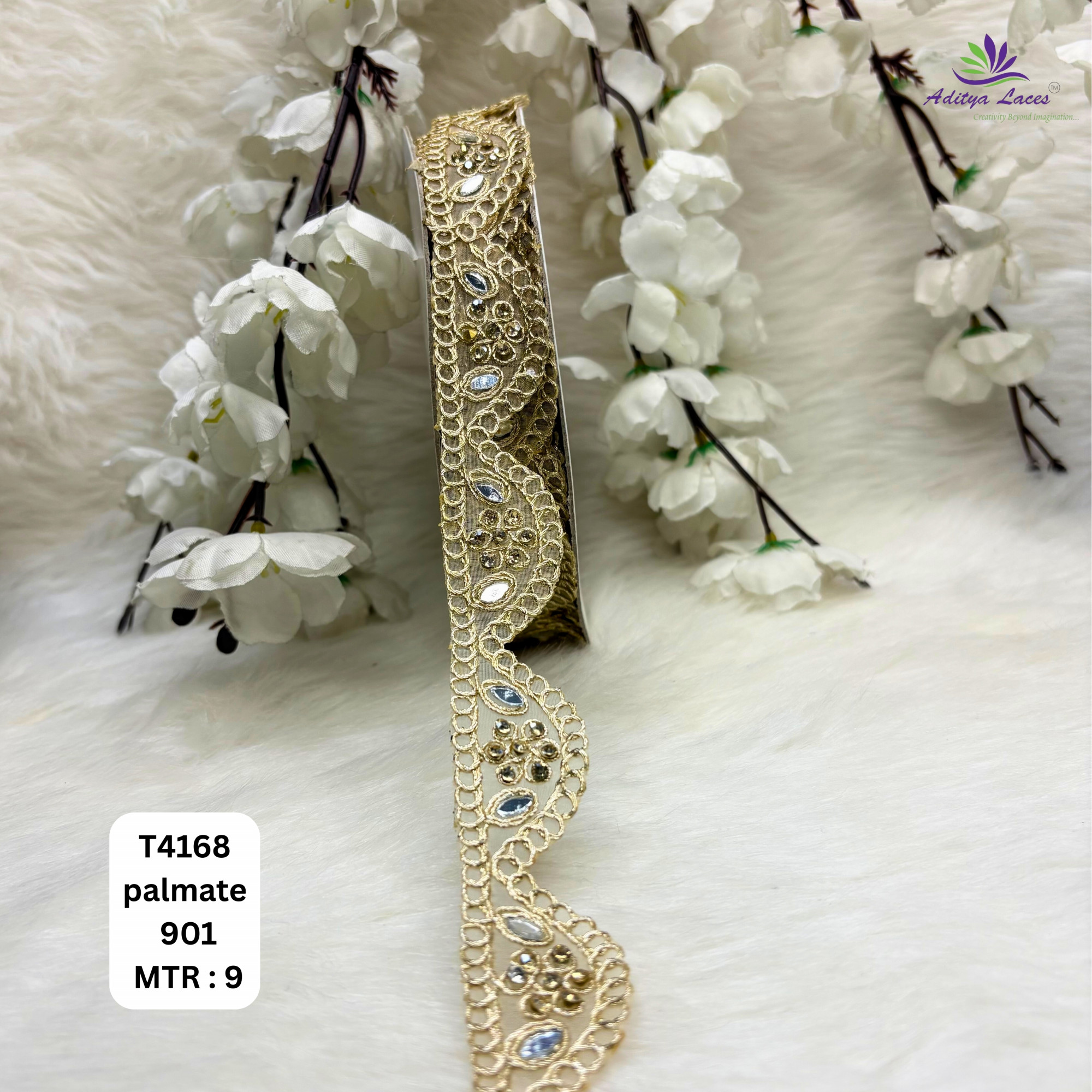 Elegant Tissue Handwork Lace Border for Saree Bridal Ethnic Wear