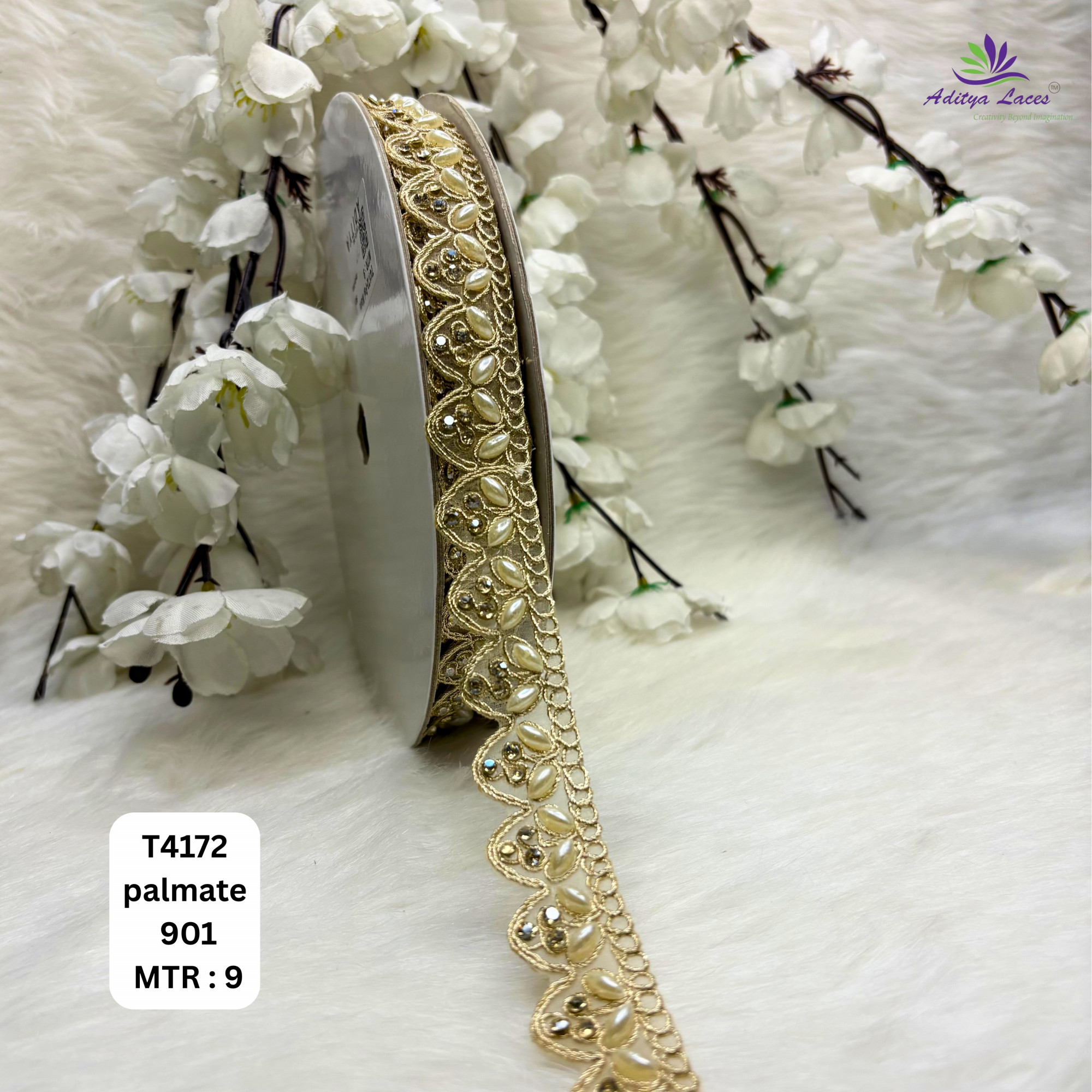 Stylish Tissue Handwork Lace Border for Saree Bridal Ethnic Wear