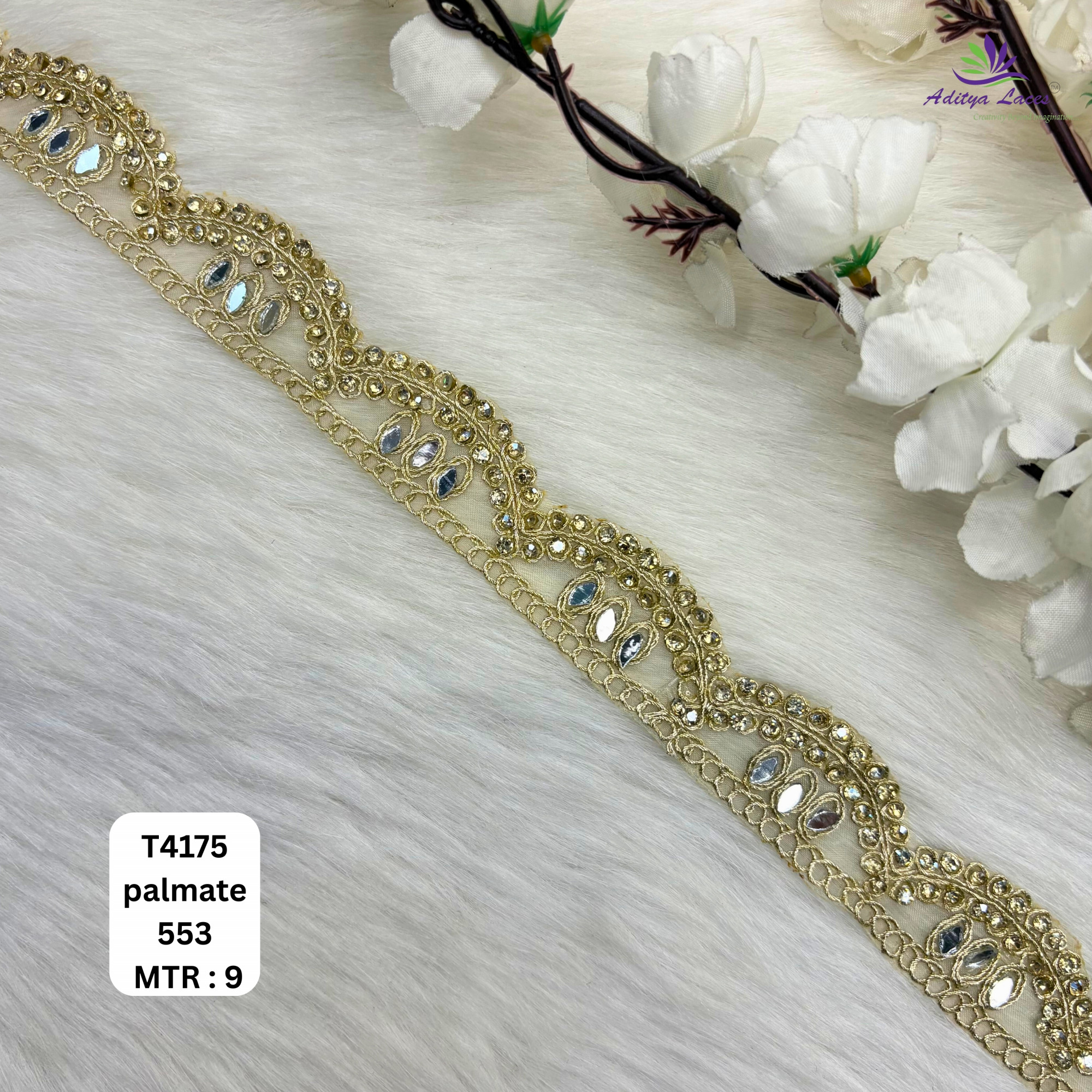 Fancy Tissue Handwork Lace Border for Saree Bridal Ethnic Wear