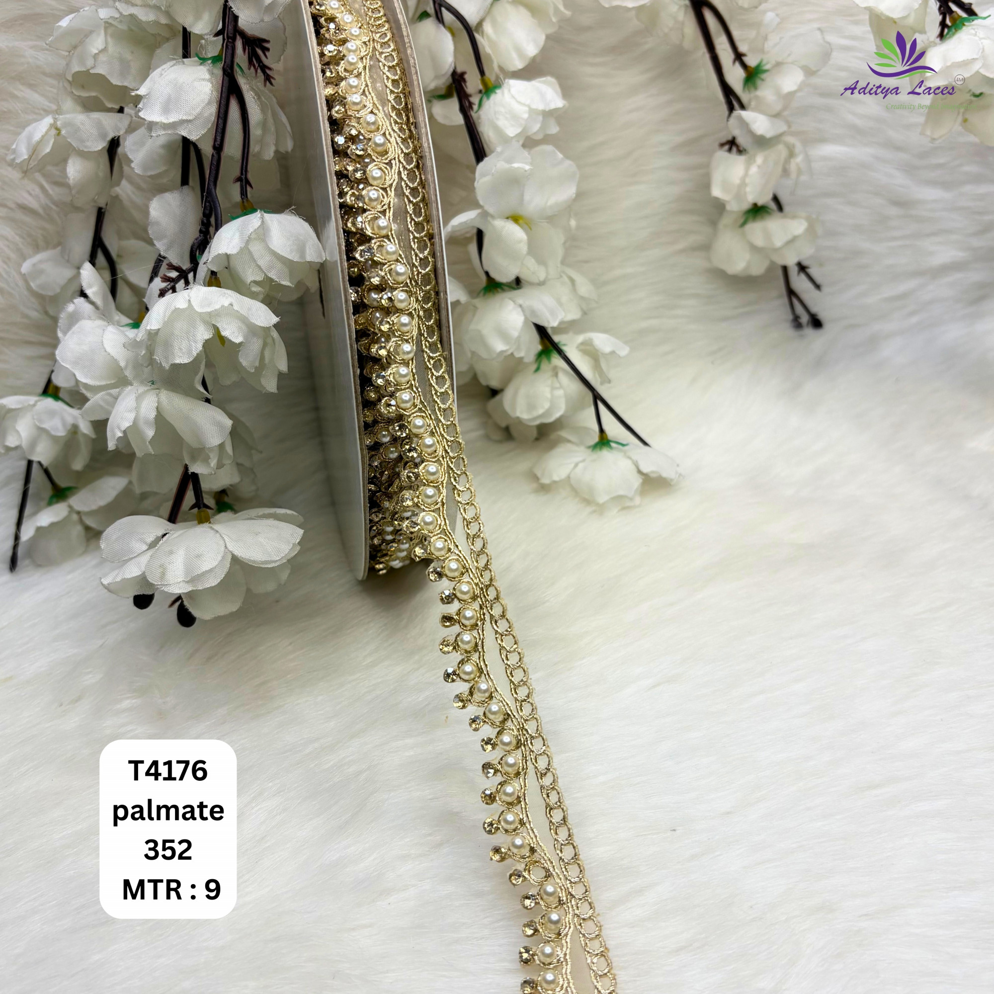 Decorative Tissue Handwork Lace Border for Saree Bridal Ethnic Wear