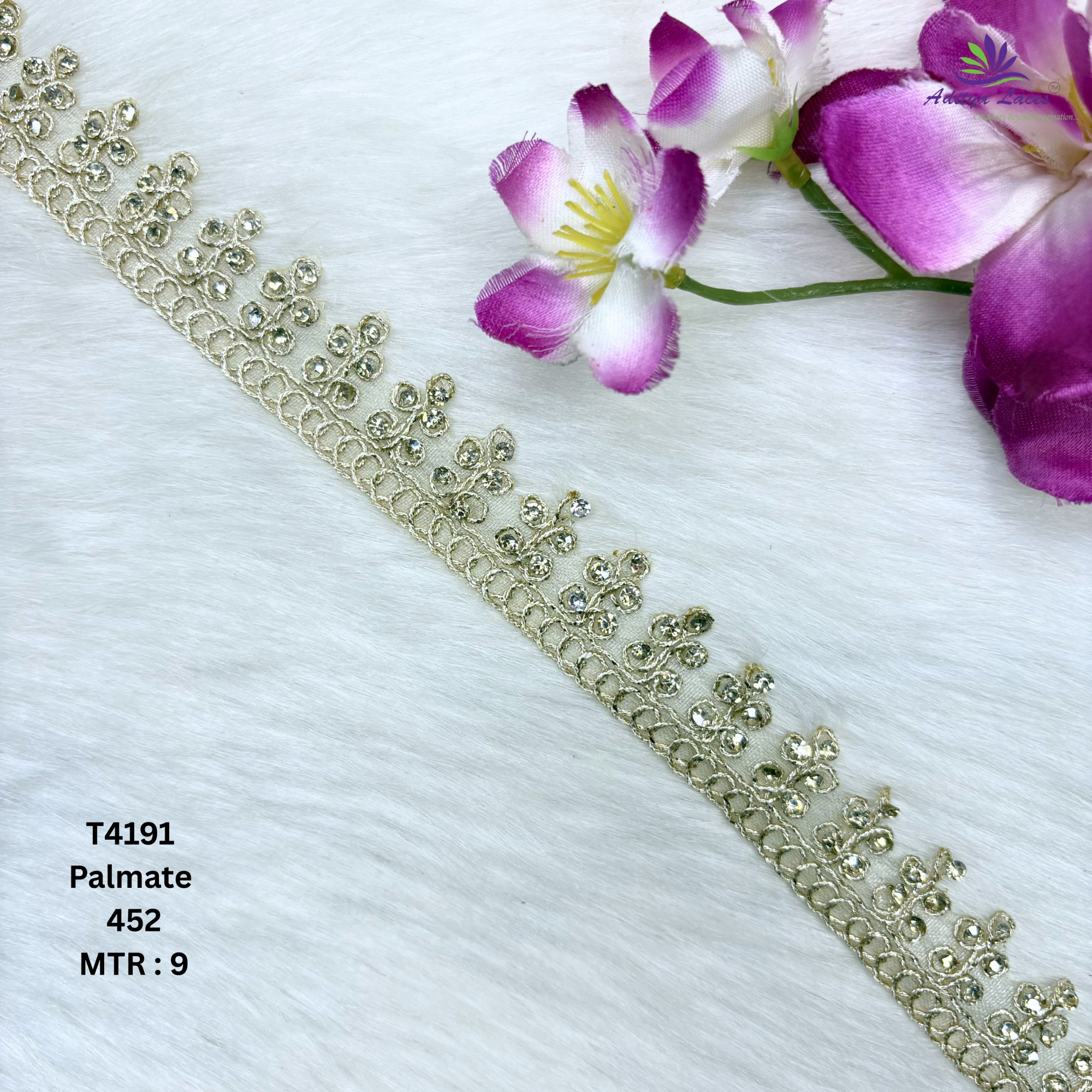 Traditional Tissue Handwork Lace Border for Saree Bridal Ethnic Wear