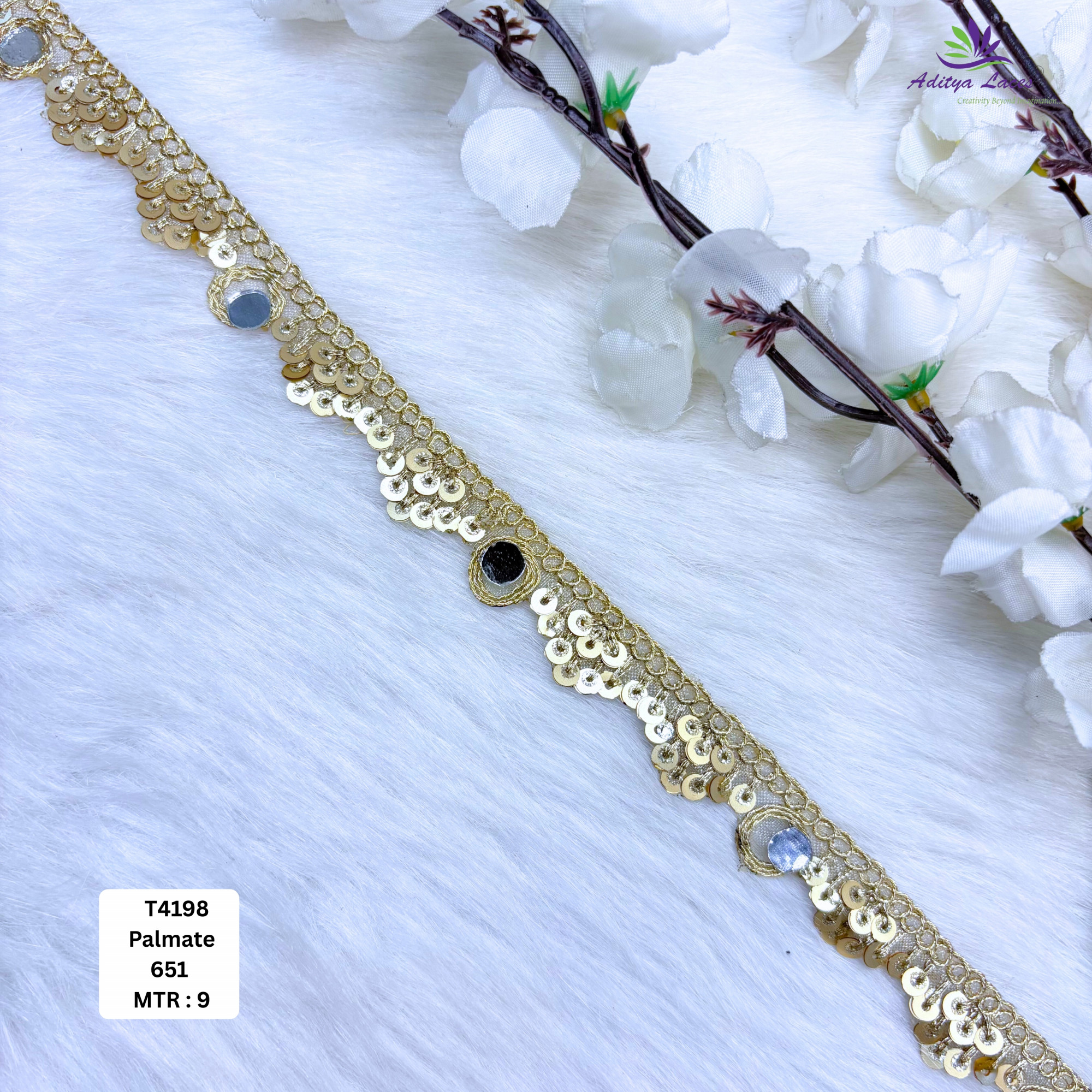 Elegant Tissue Handwork Lace Border for Saree Bridal Ethnic Wear