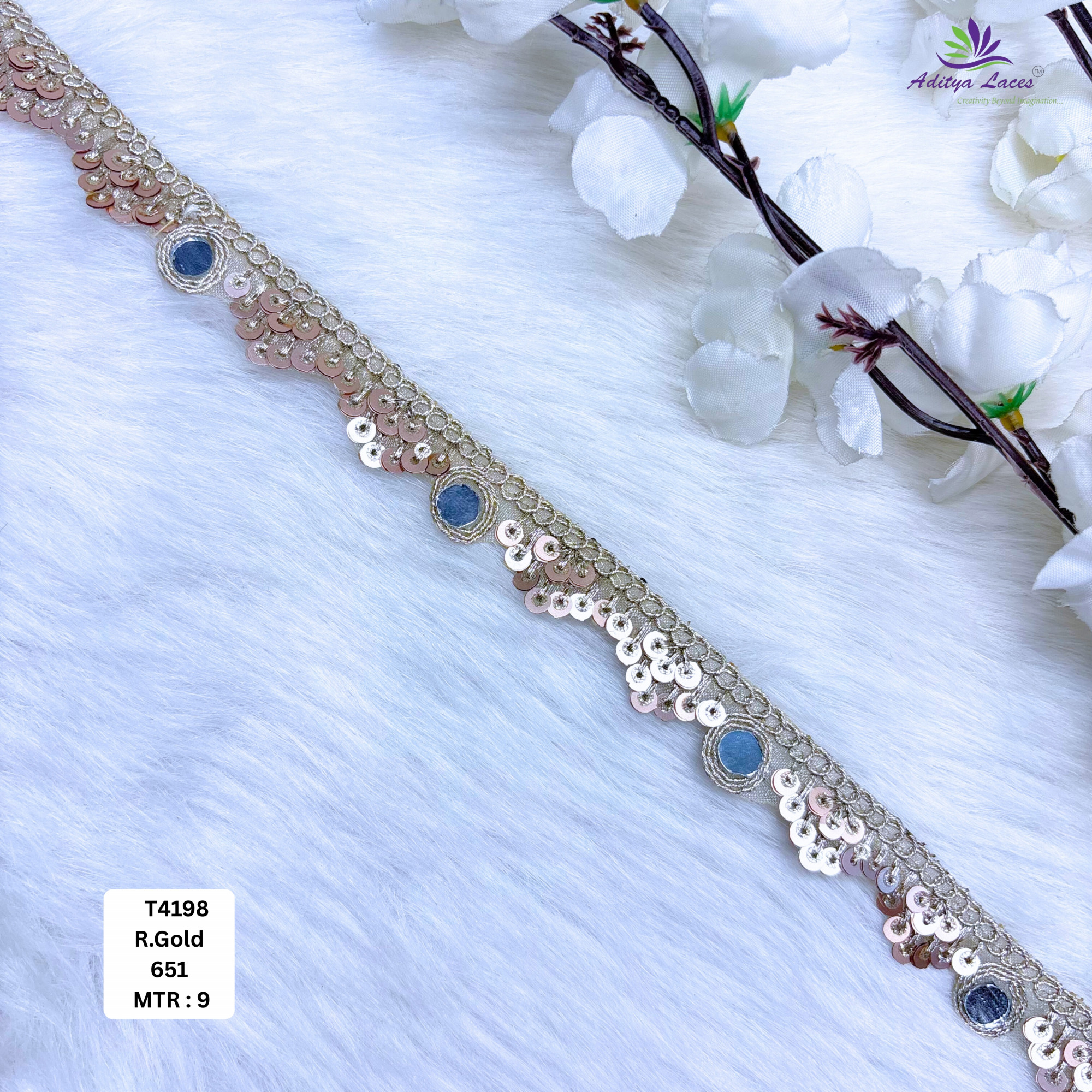 Elegant Tissue Handwork Lace Border for Saree Bridal Ethnic Wear