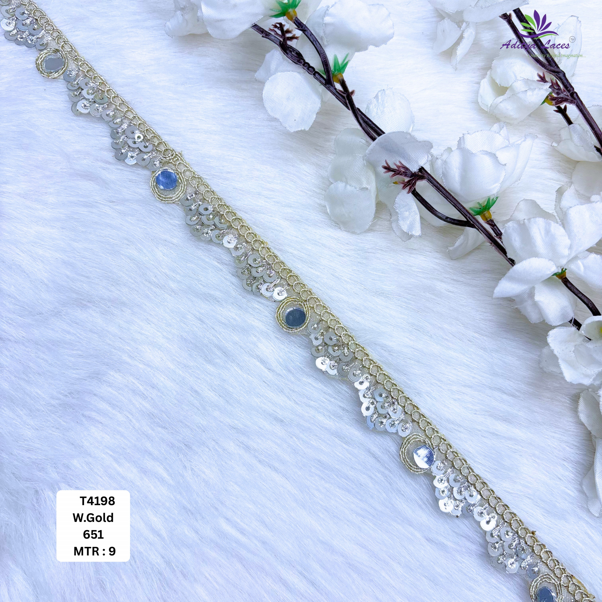 Elegant Tissue Handwork Lace Border for Saree Bridal Ethnic Wear