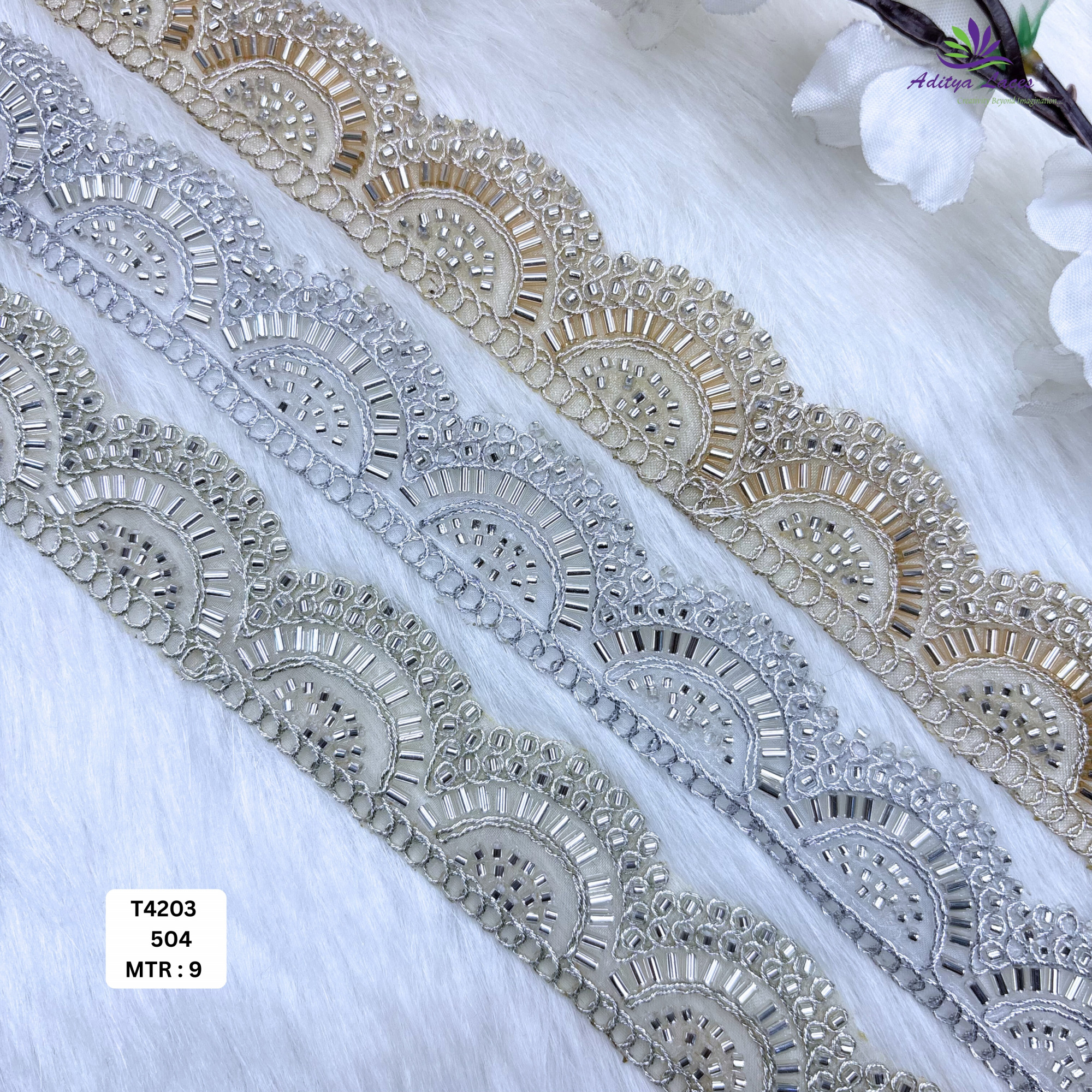 Designer Bridal Beads Lace for Fashion Accessories