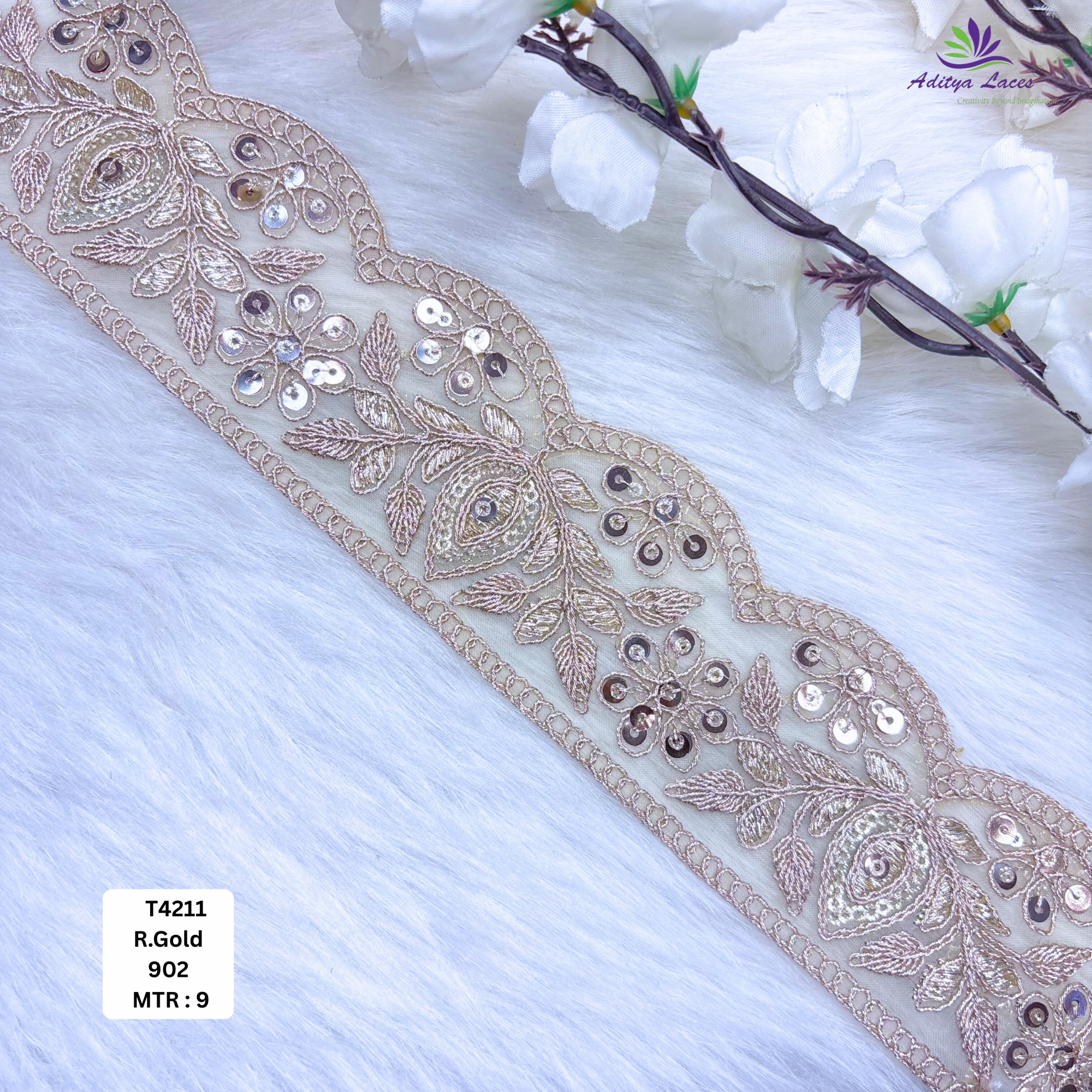 Pearl Silver Embroidery Lace Trim for Saree Garments