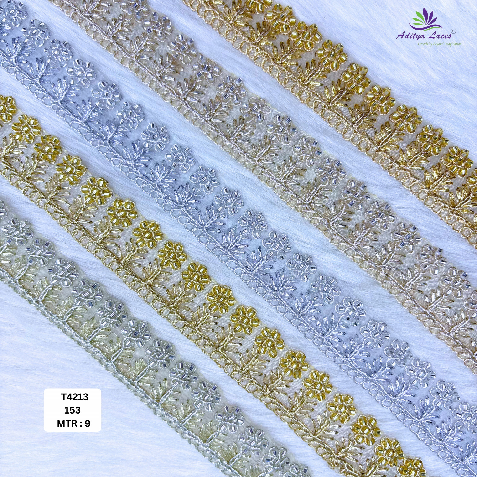 Fancy Silver Embroidery Lace Trim for Saree Garments