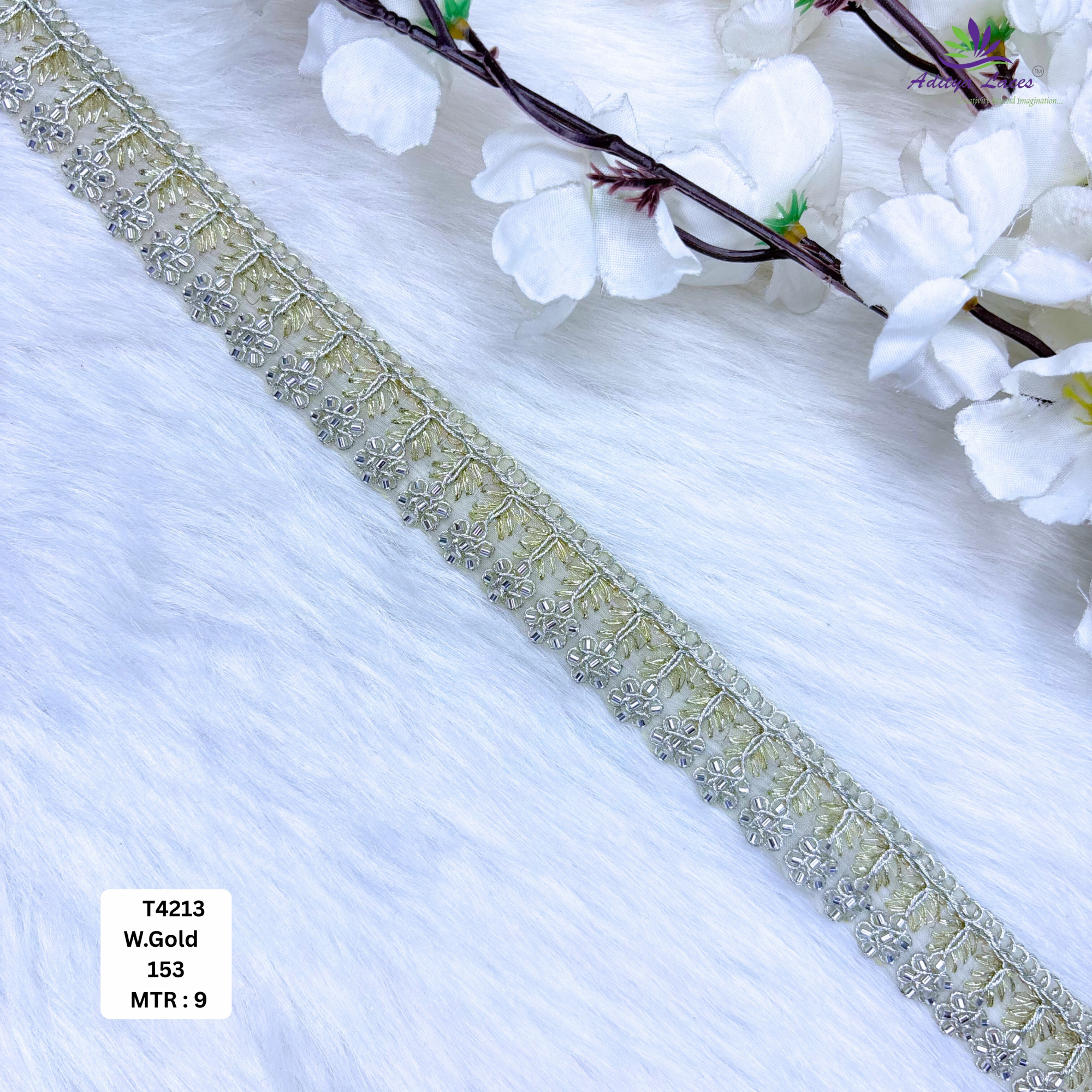 Fancy Silver Embroidery Lace Trim for Saree Garments