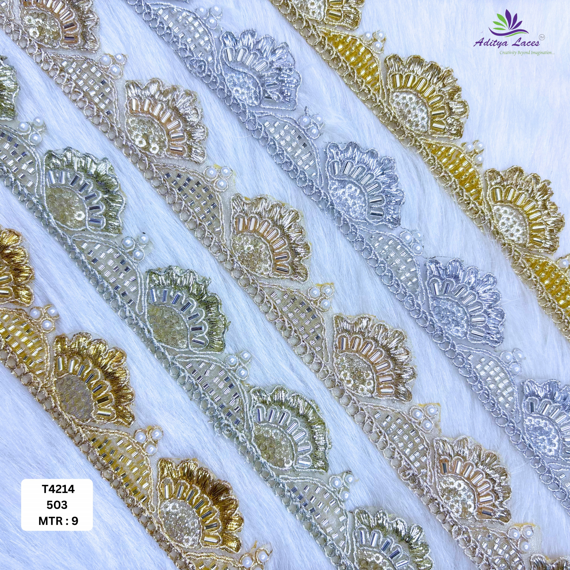 Bridal Silver Tissue Lace Trim for Saree Garments