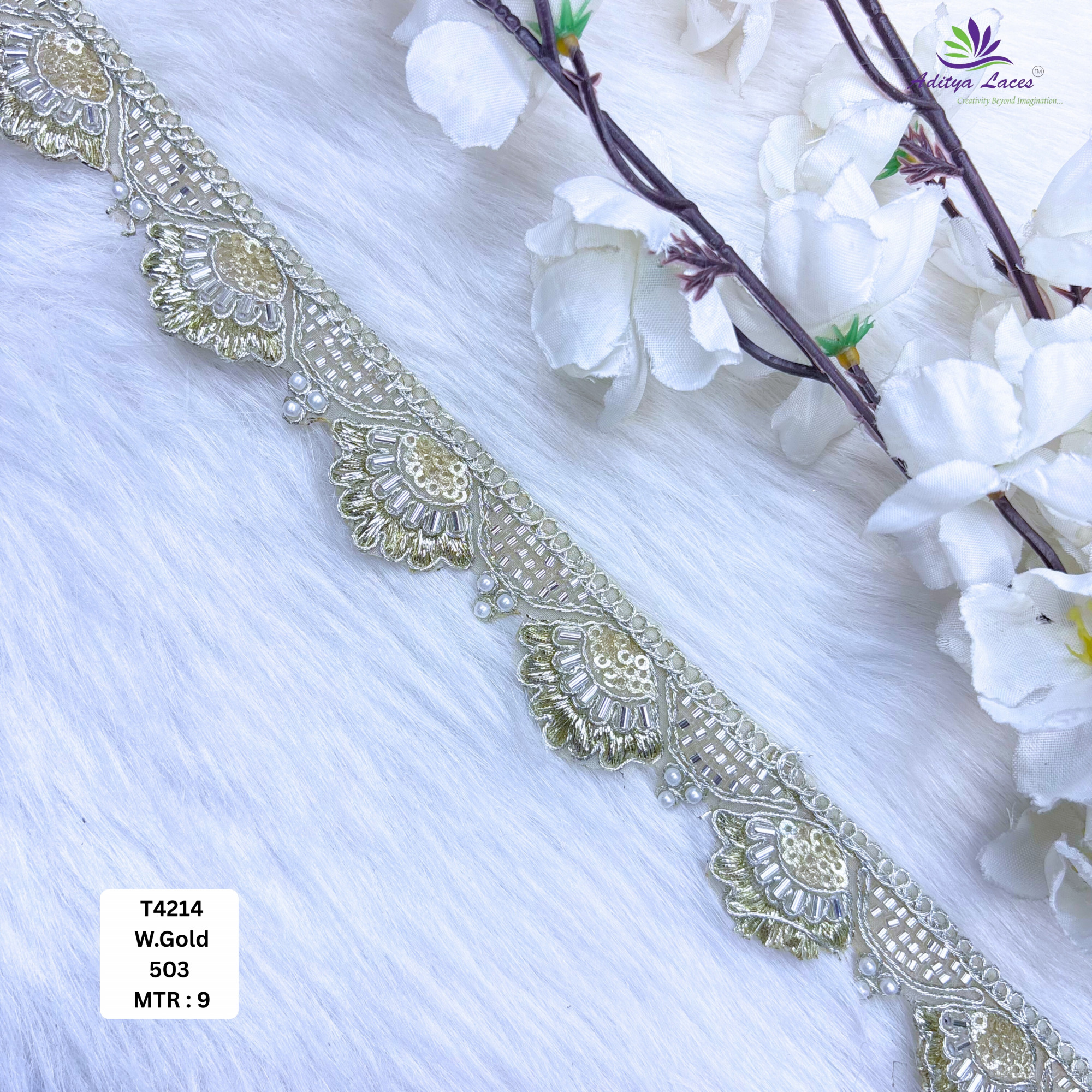 Bridal Silver Tissue Lace Trim for Saree Garments
