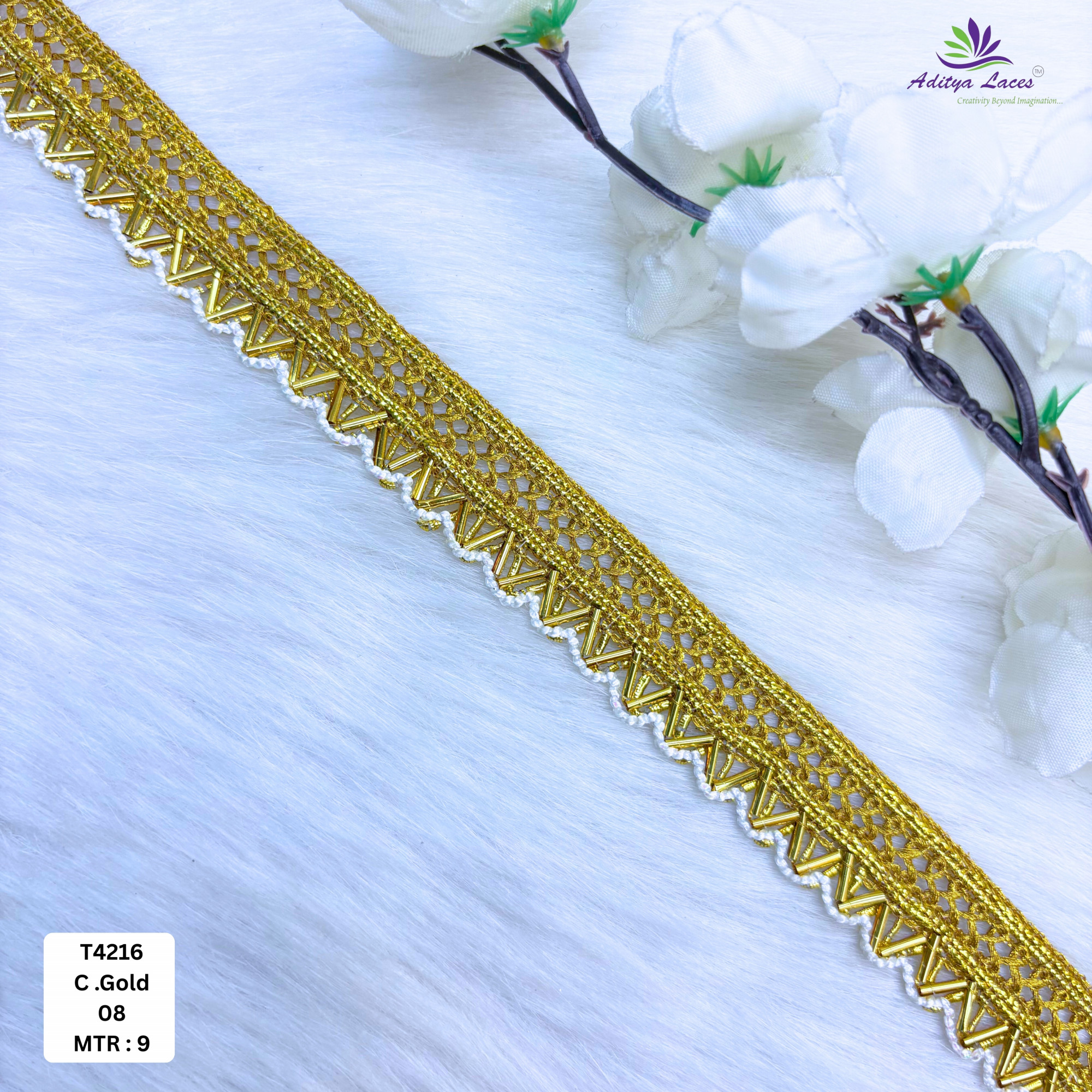 Elegant Readymade Lace Border with Zari Work for Saree Bridal Wear