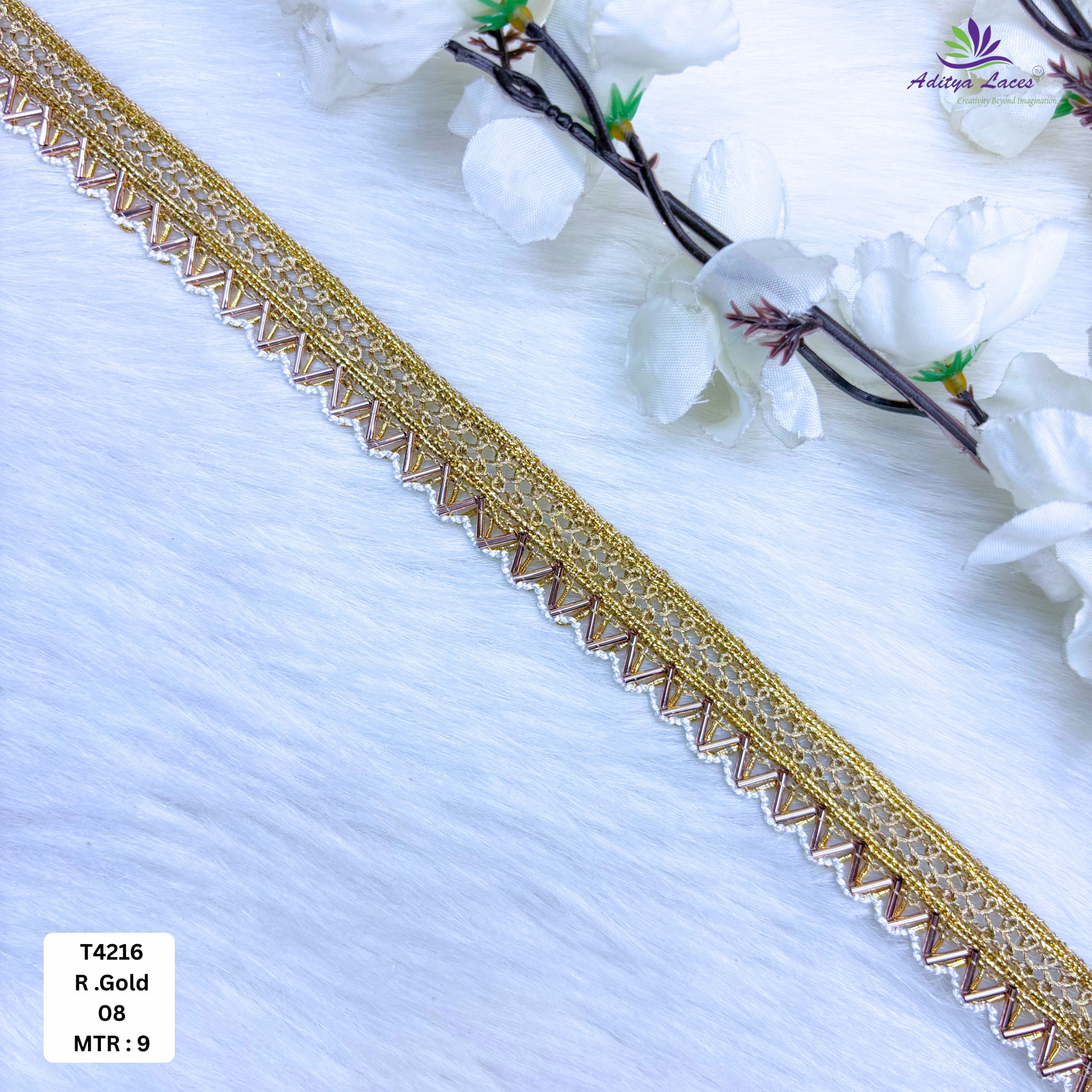 Elegant Readymade Lace Border with Zari Work for Saree Bridal Wear
