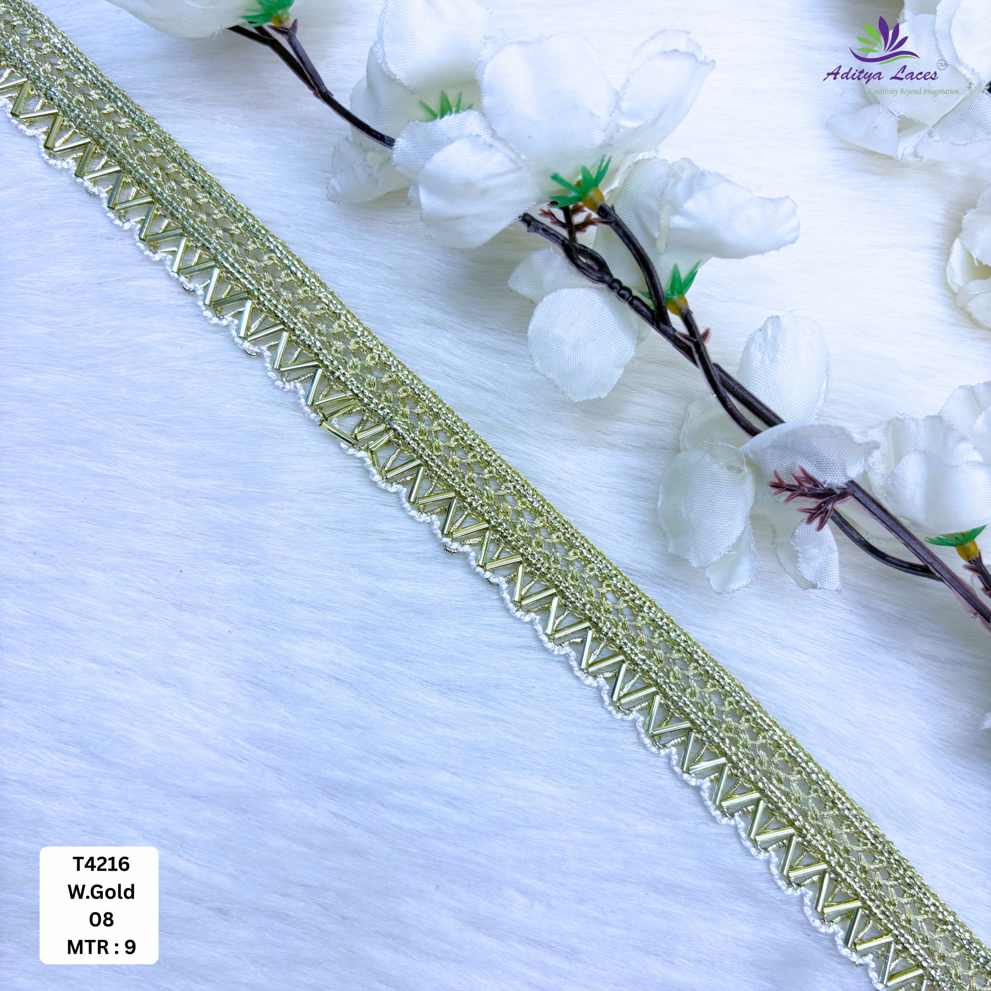 Elegant Readymade Lace Border with Zari Work for Saree Bridal Wear