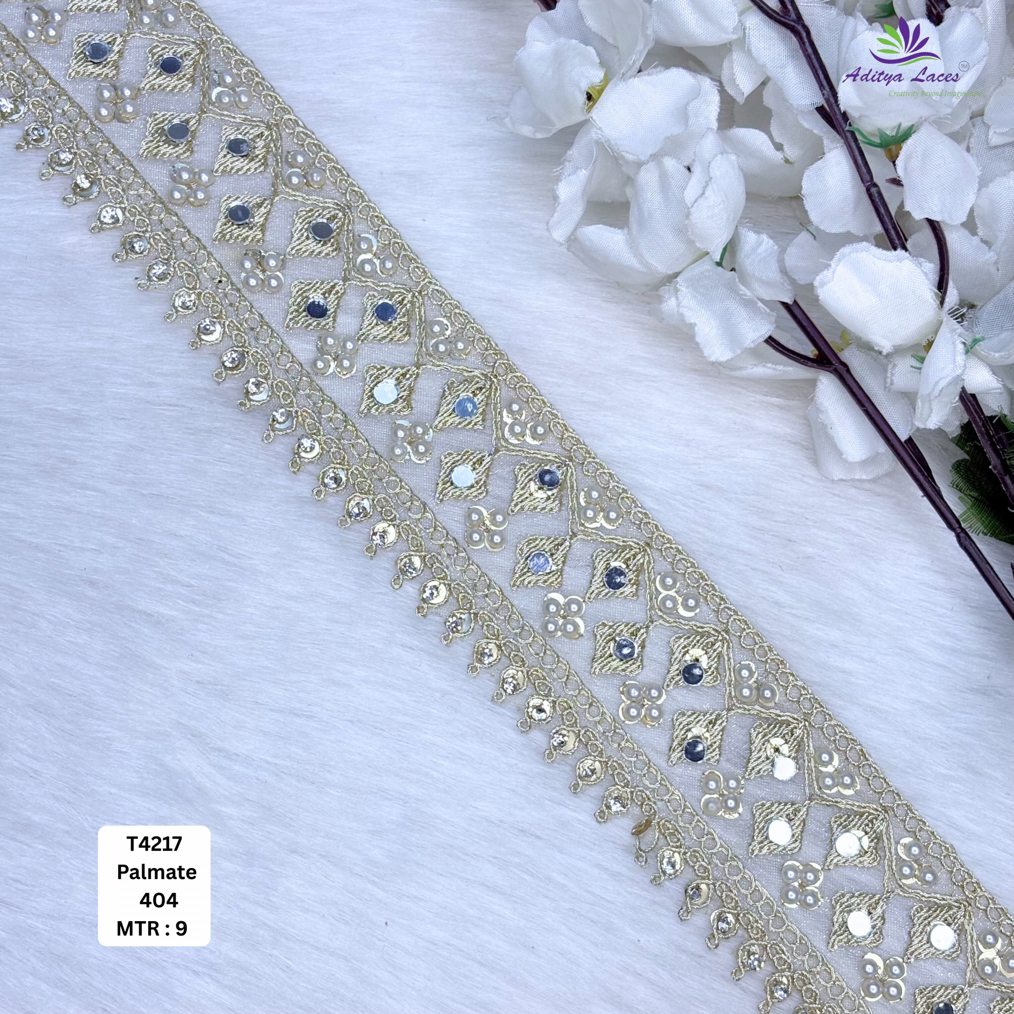 Stylish Tissue Handwork Lace Border for Saree Bridal Ethnic Wear