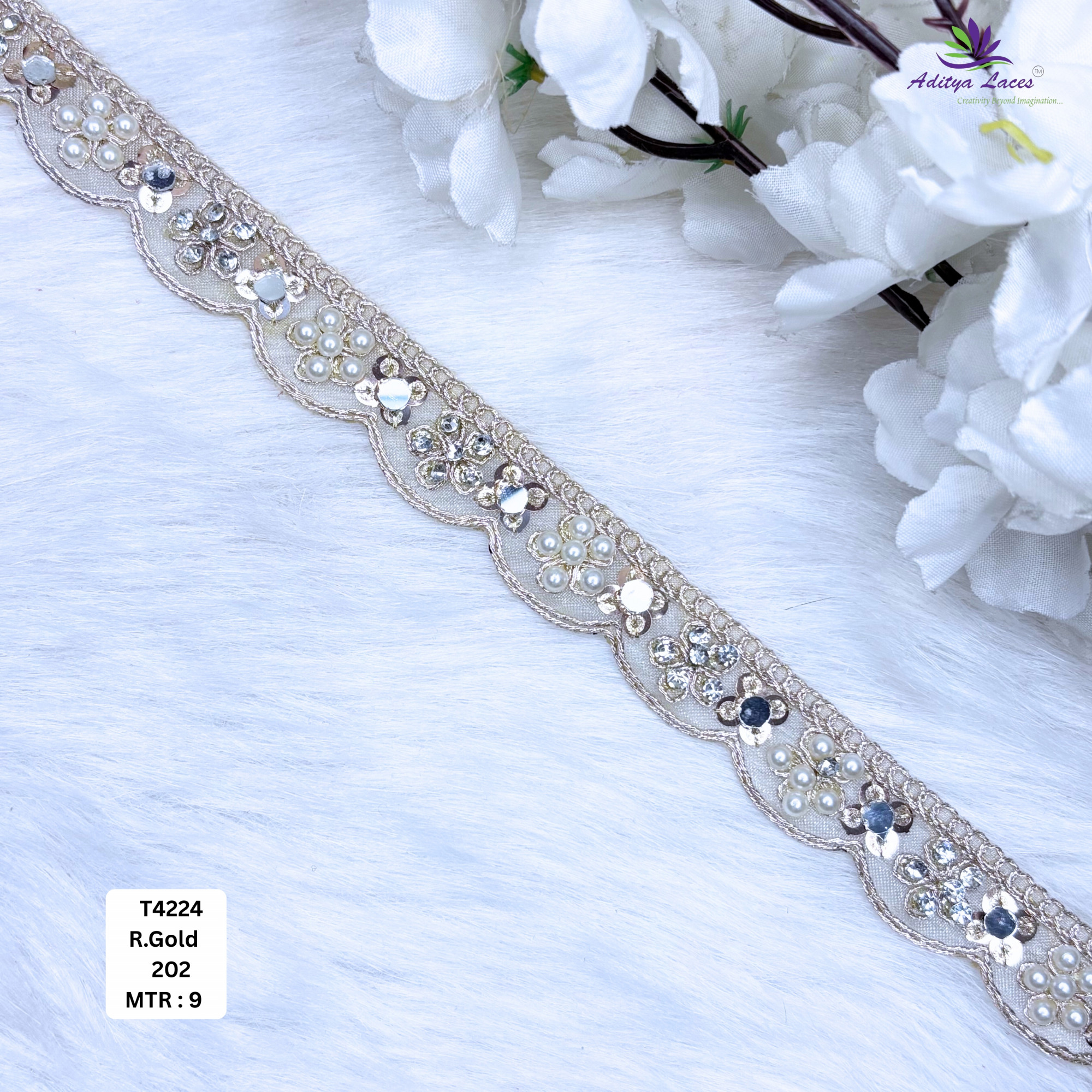 Traditional Tissue Handwork Lace Border for Saree Bridal Ethnic Wear
