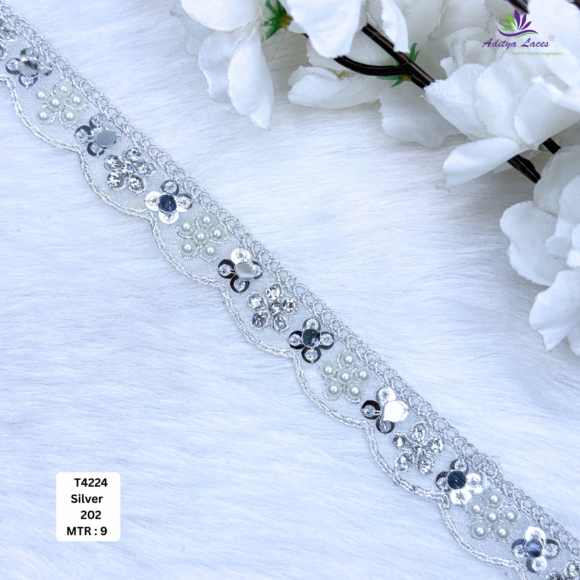 Traditional Tissue Handwork Lace Border for Saree Bridal Ethnic Wear