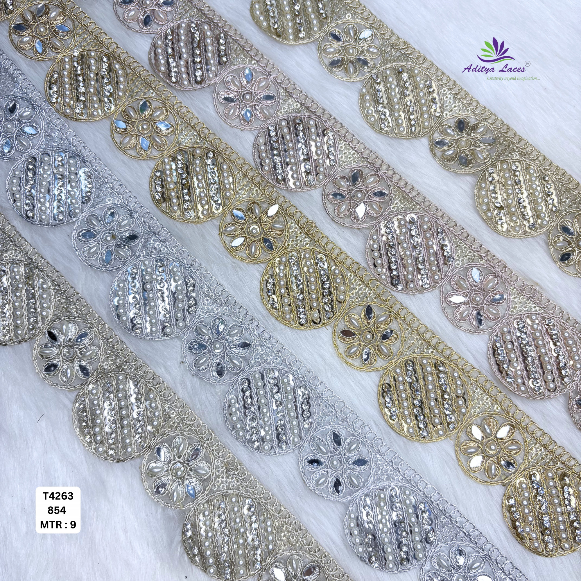 Royal Tissue Handwork Lace Border for Saree Bridal Ethnic Wear