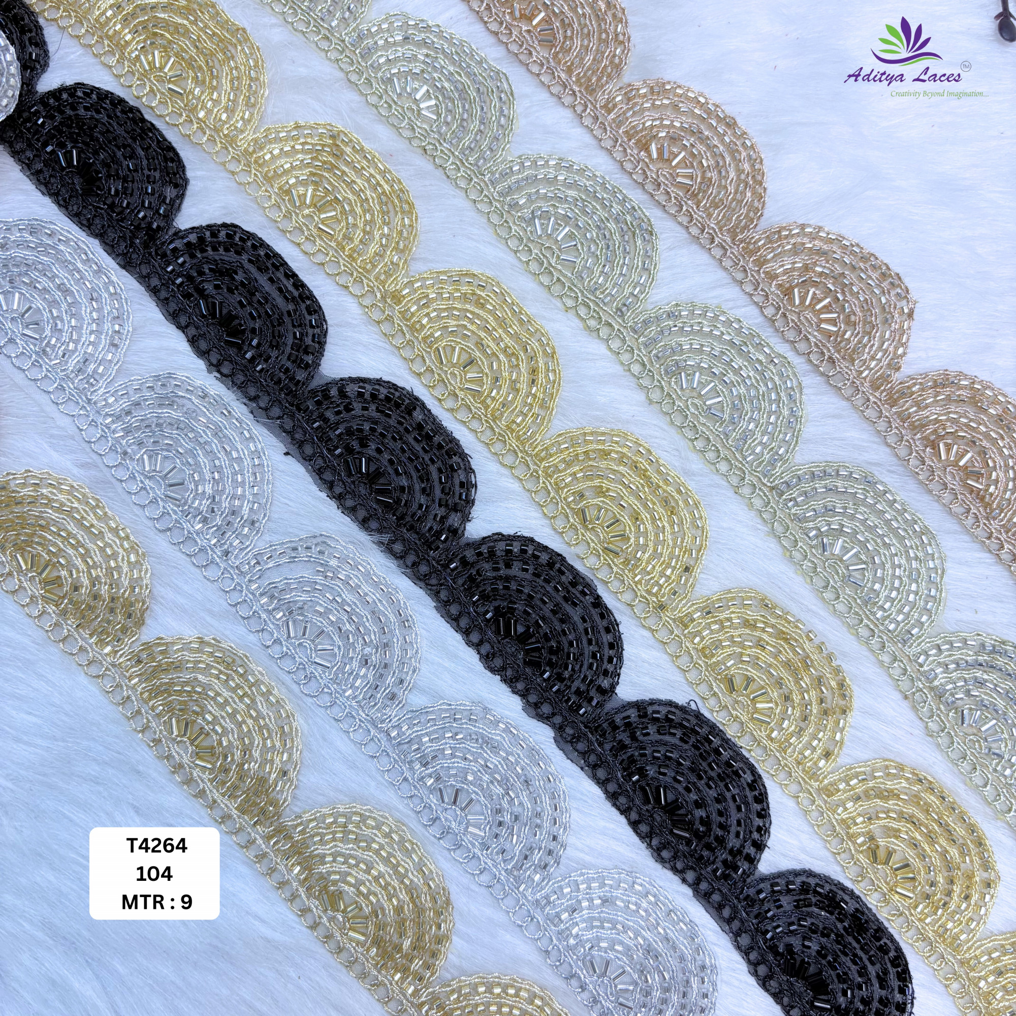 Royal Fancy Beaded Saree Lace for Garment Decoration