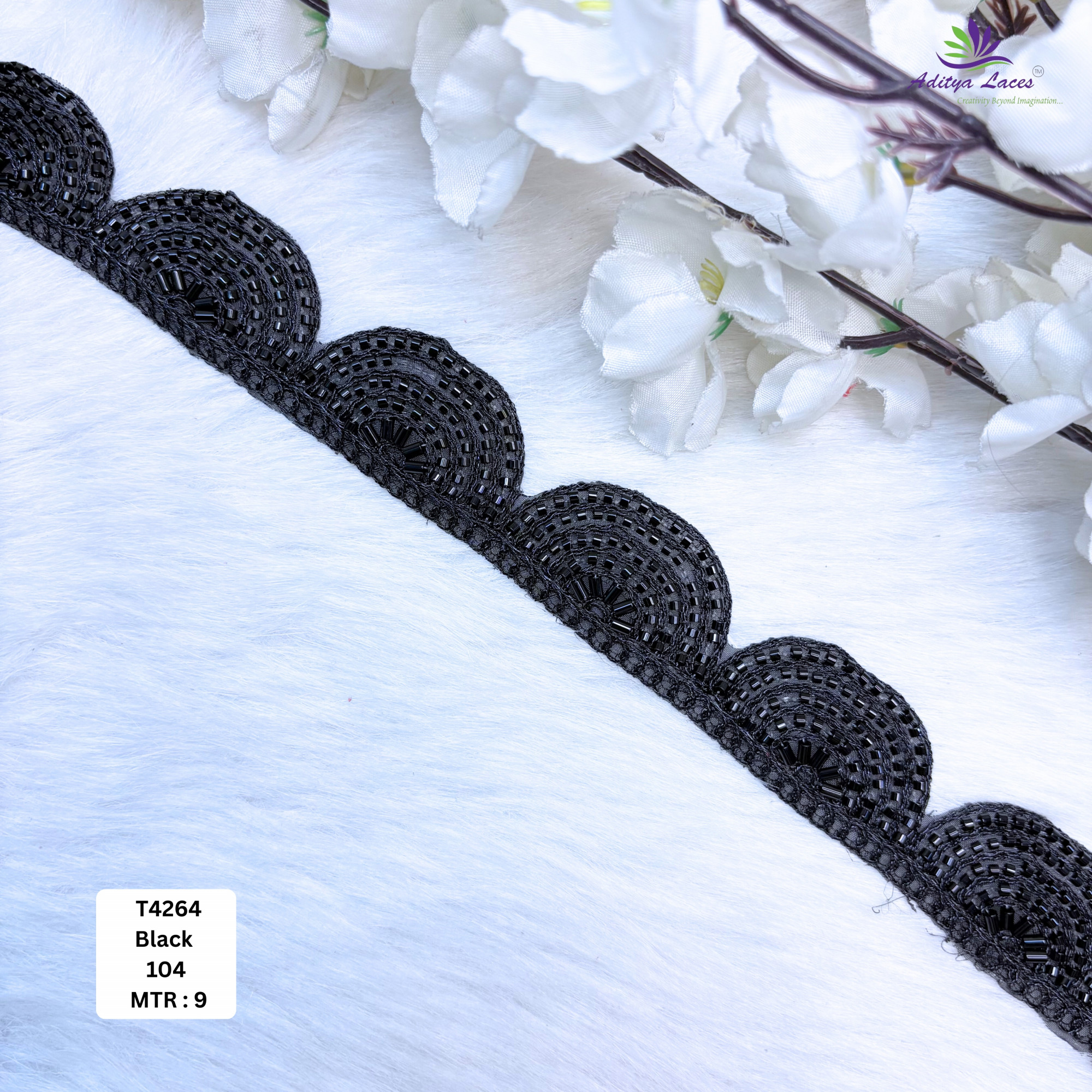 Royal Fancy Beaded Saree Lace for Garment Decoration