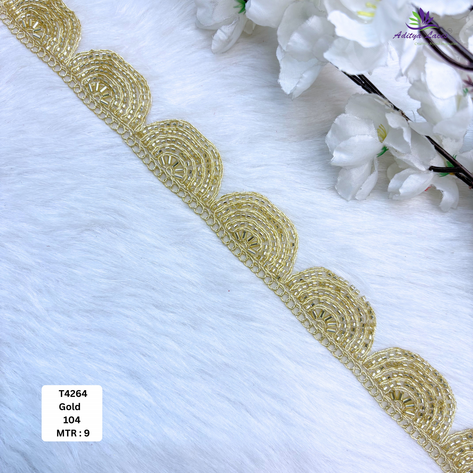 Royal Fancy Beaded Saree Lace for Garment Decoration