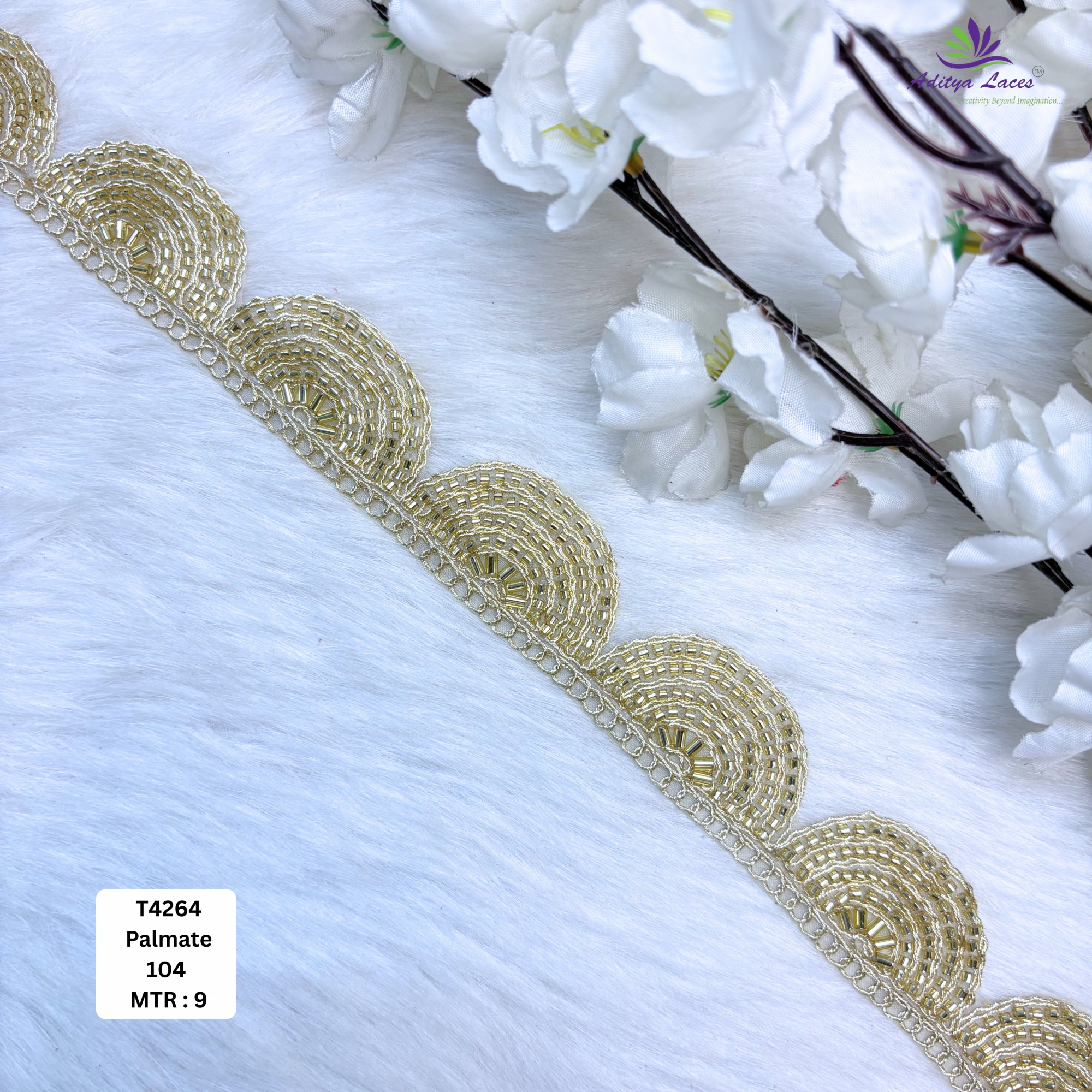 Royal Fancy Beaded Saree Lace for Garment Decoration