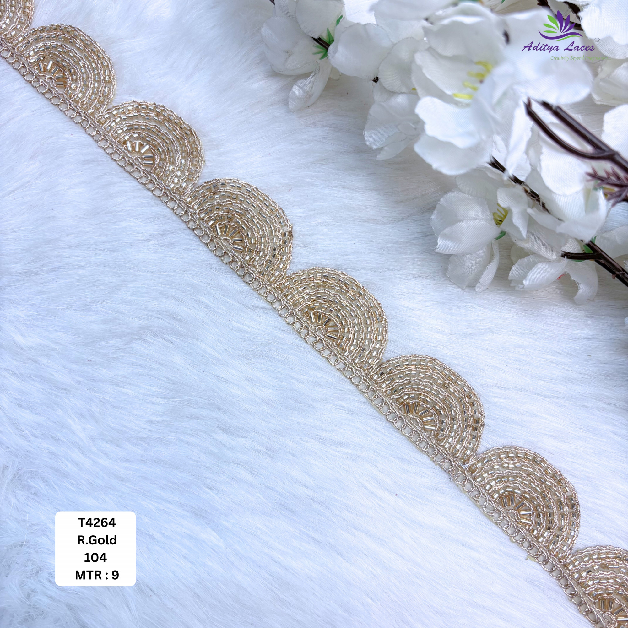 Royal Fancy Beaded Saree Lace for Garment Decoration