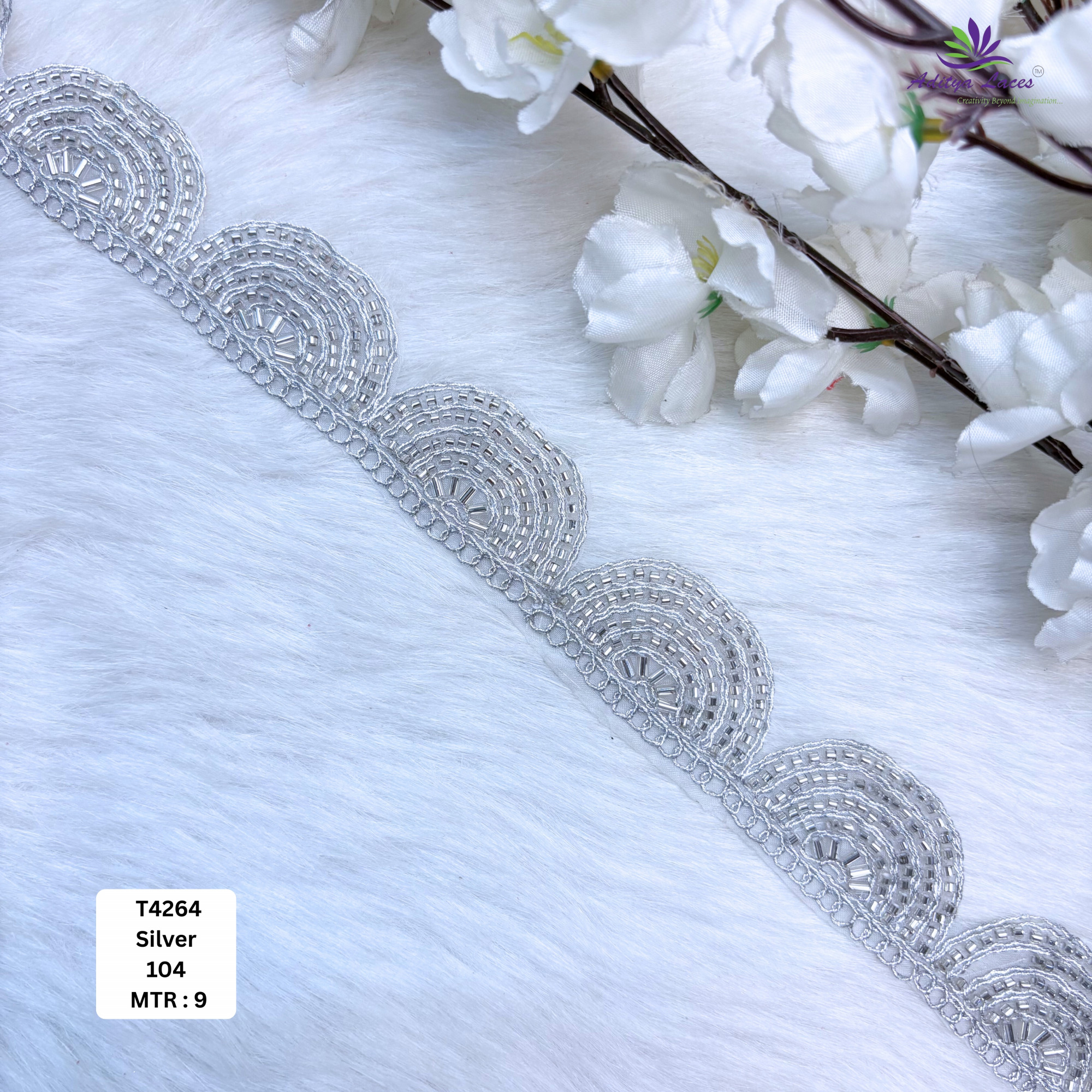Royal Fancy Beaded Saree Lace for Garment Decoration