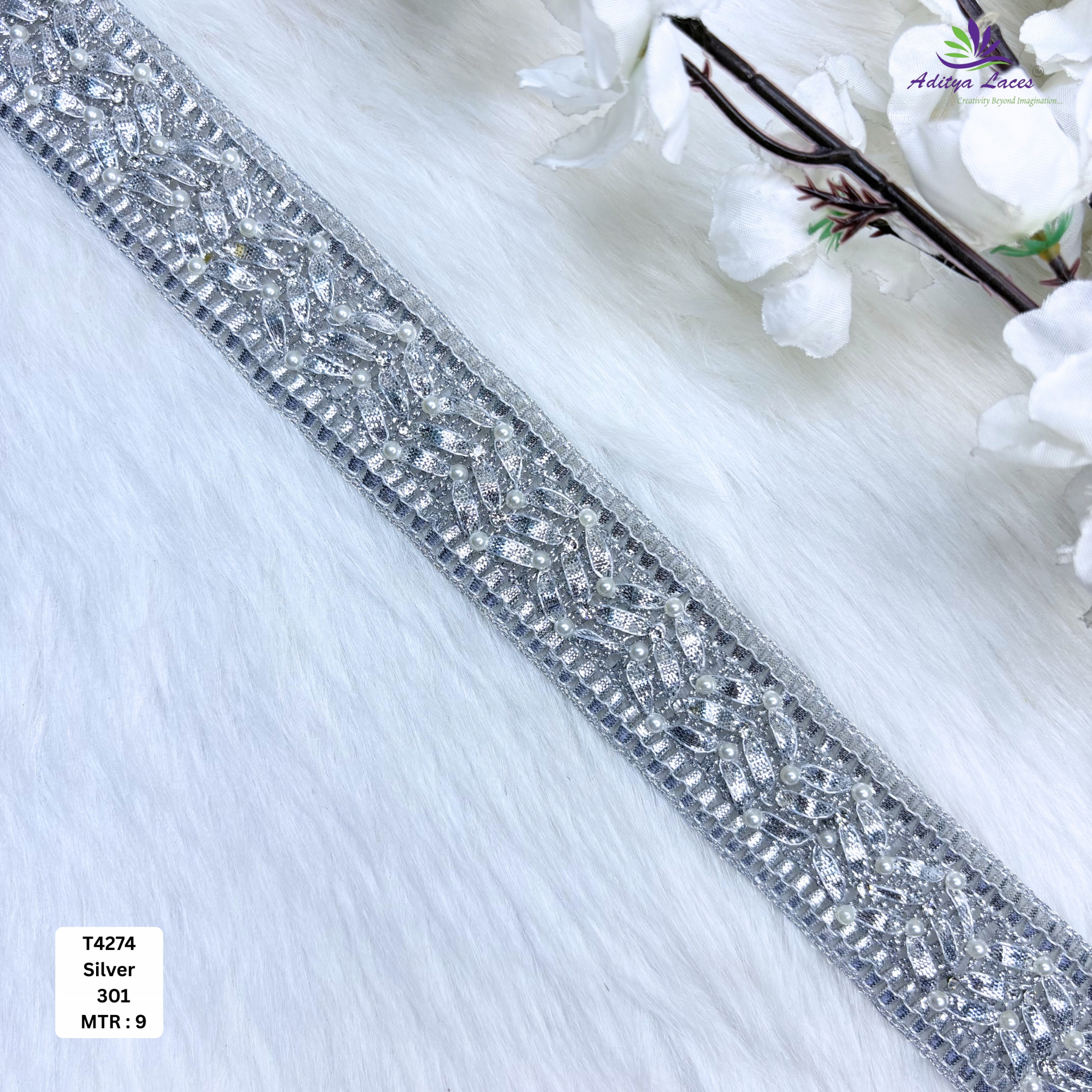Decorative Readymade Lace Border with Zari Work for Saree Bridal Wear