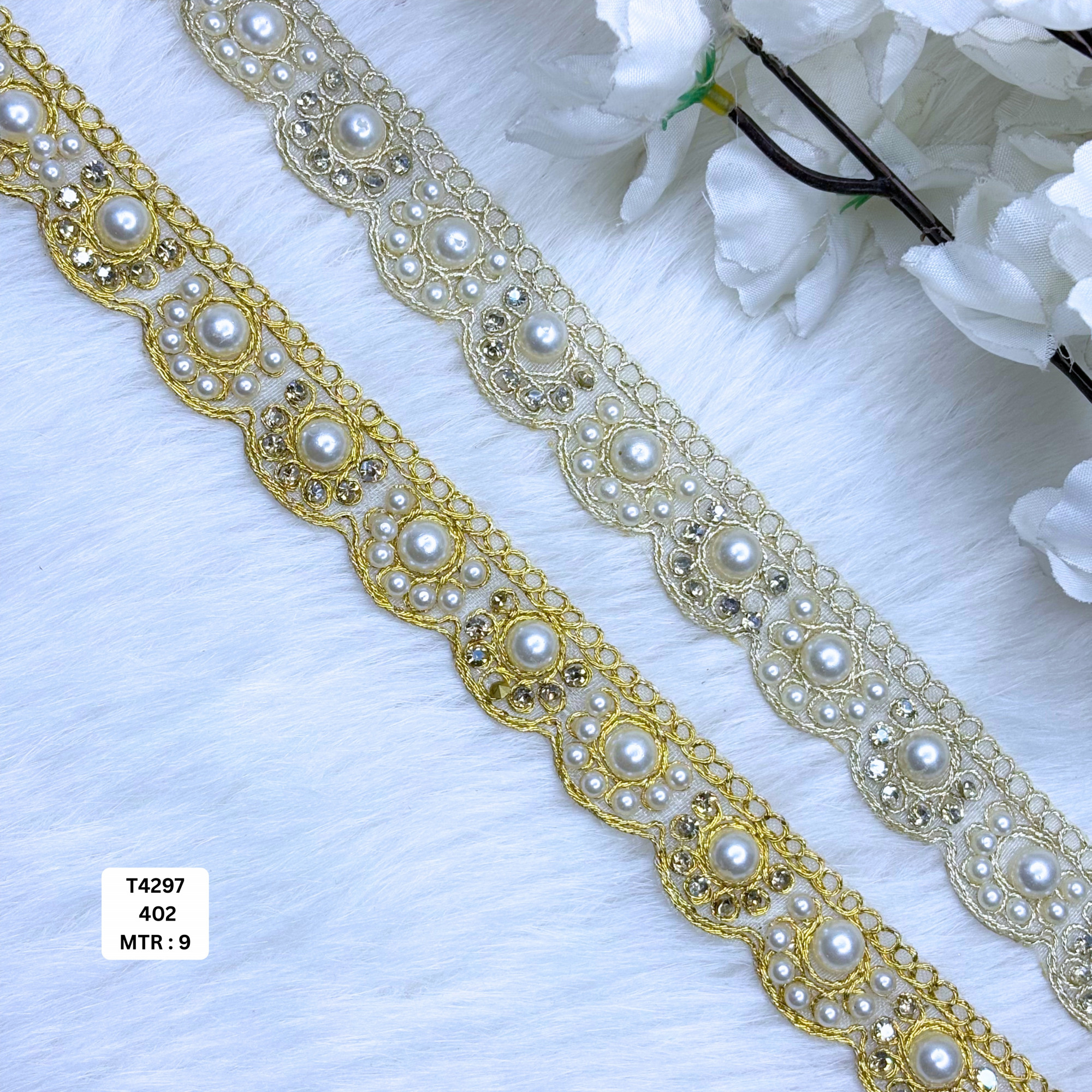 Fancy Tissue Handwork Lace Border for Saree Bridal Ethnic Wear