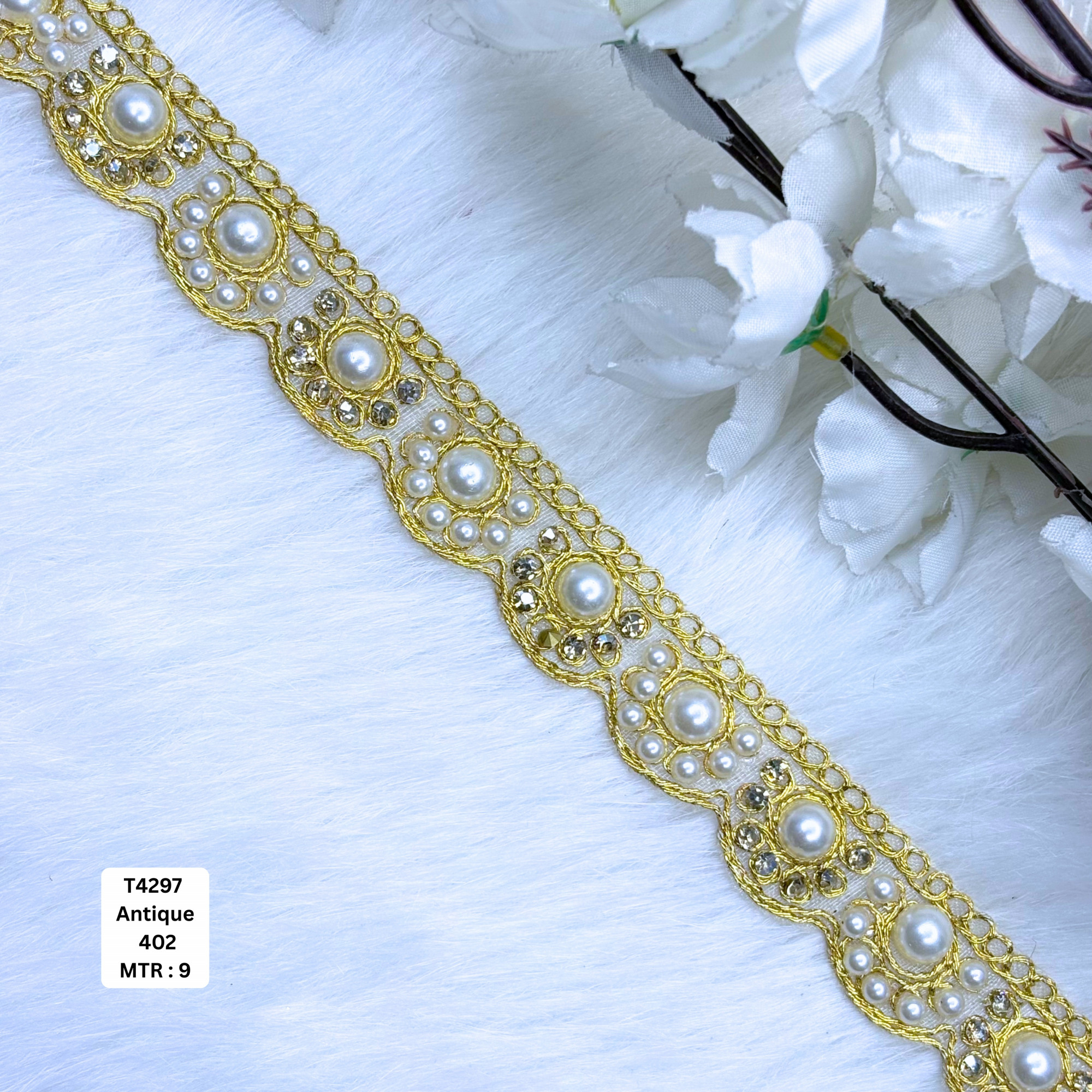 Fancy Tissue Handwork Lace Border for Saree Bridal Ethnic Wear