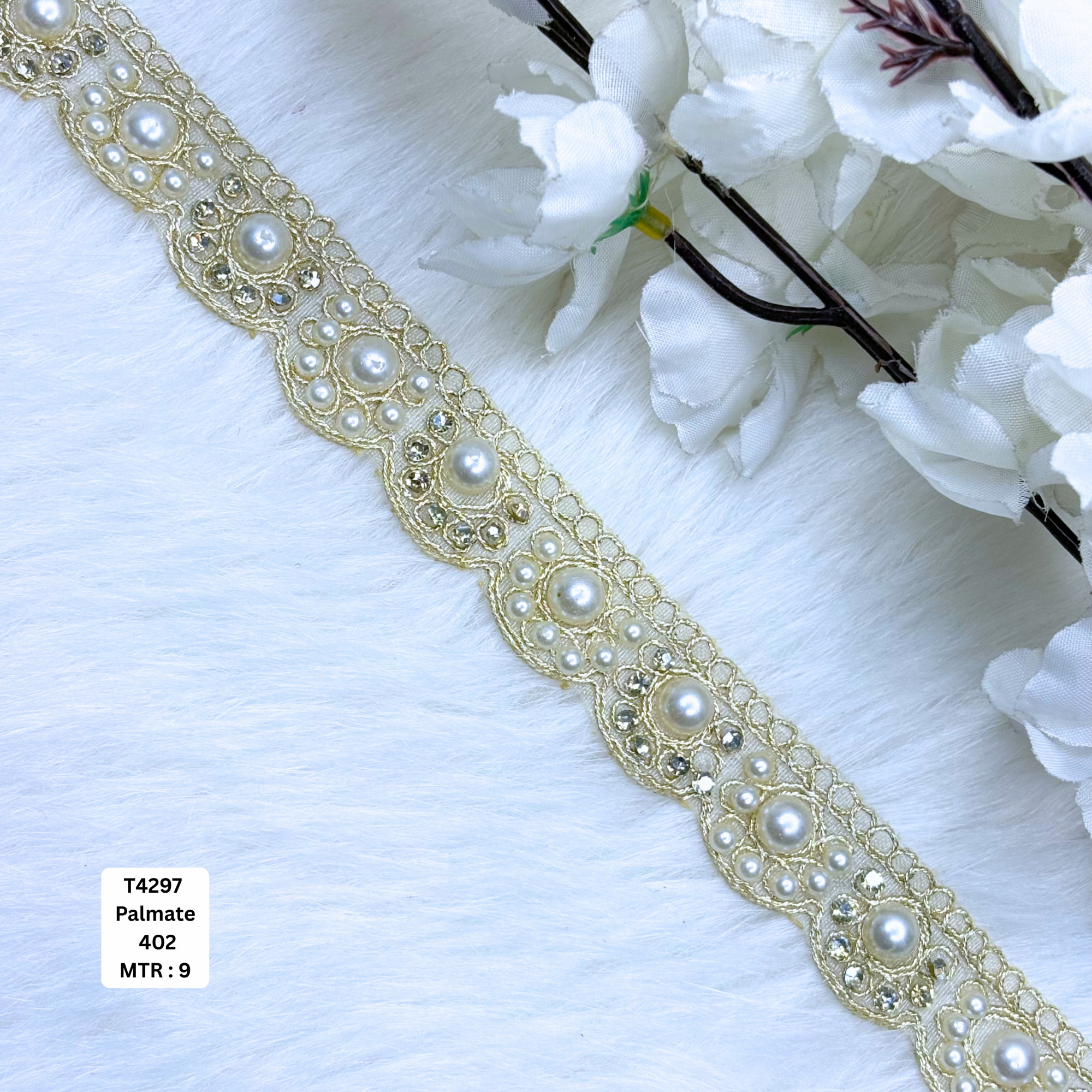 Fancy Tissue Handwork Lace Border for Saree Bridal Ethnic Wear