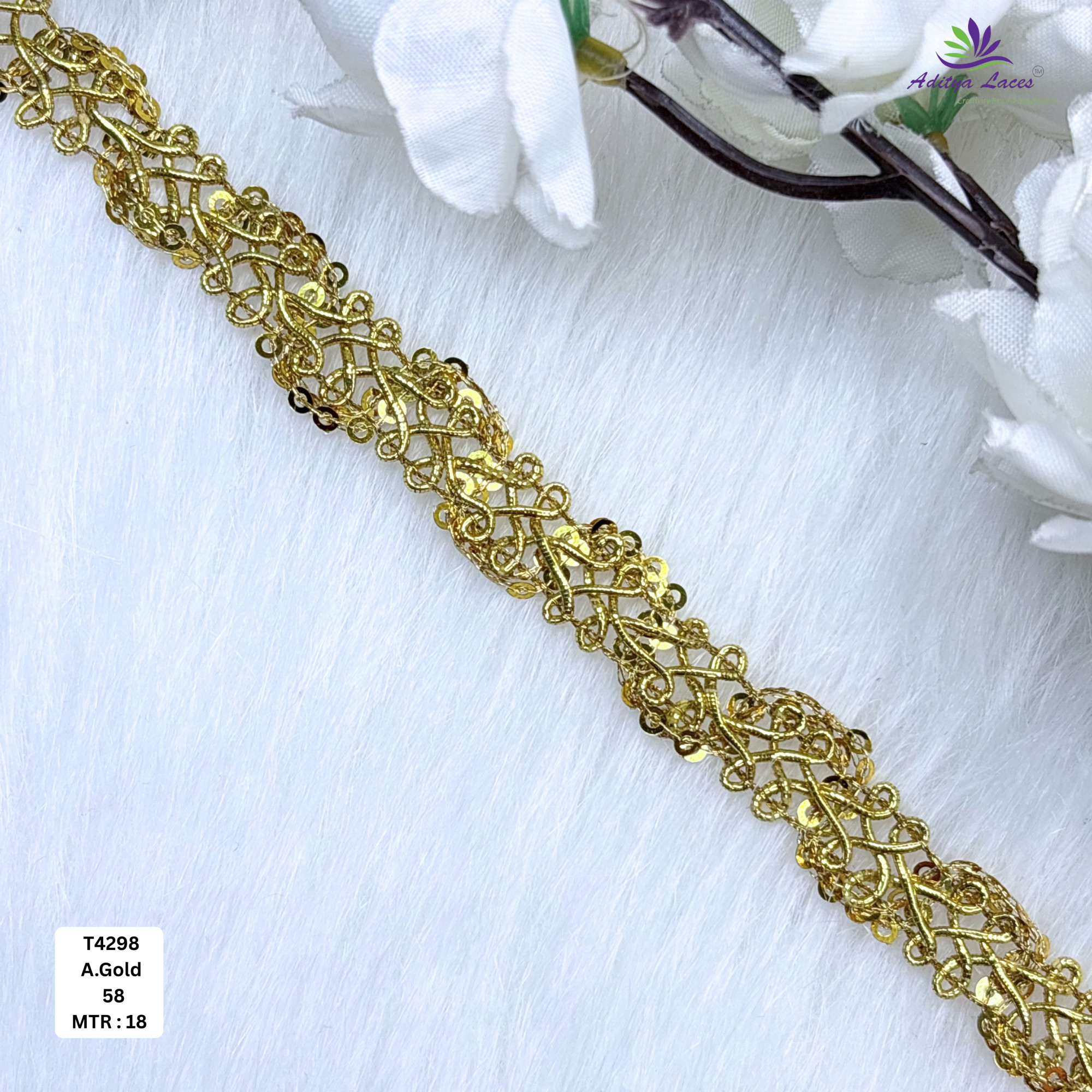 Elegant Readymade Lace Border with Zari Work for Saree Bridal Wear