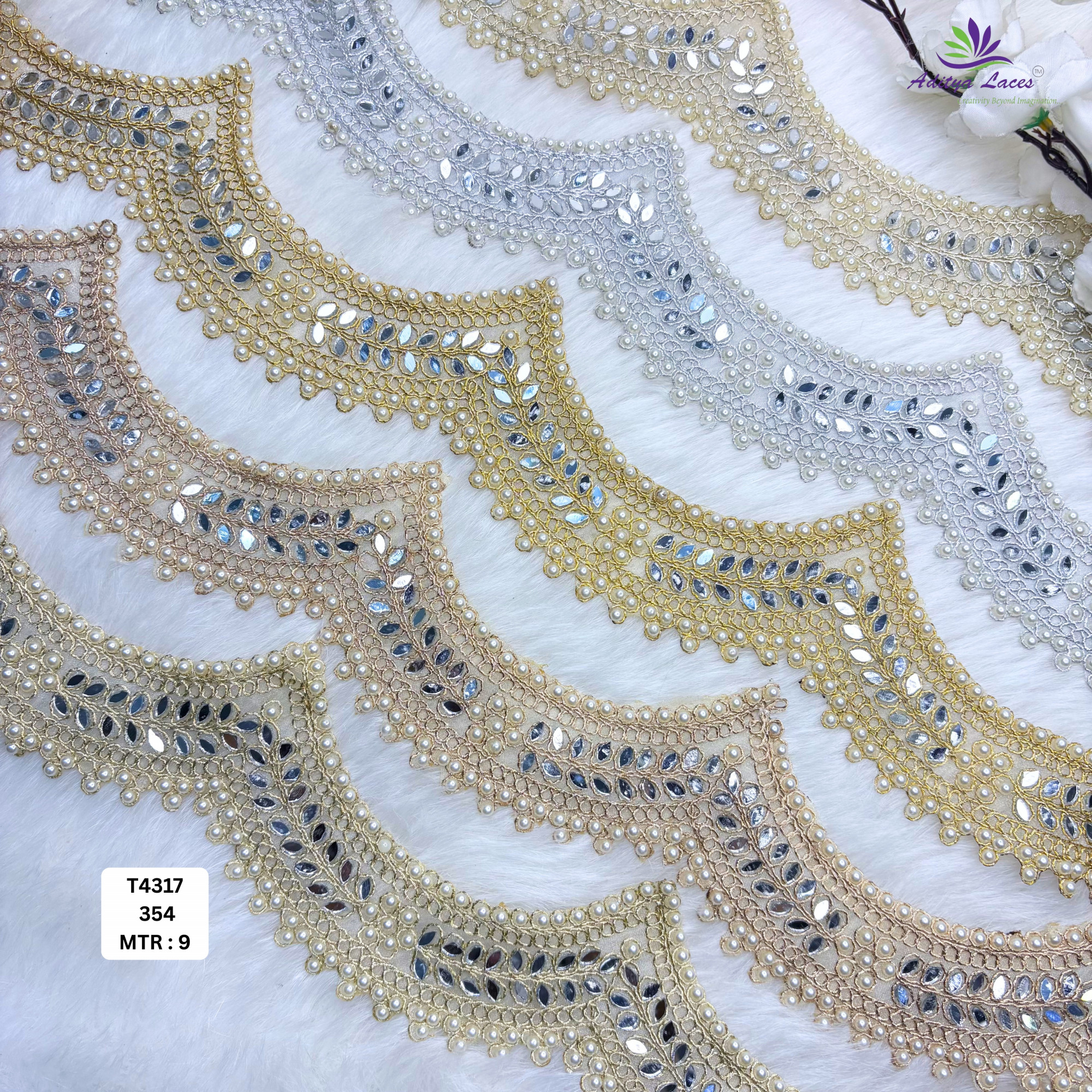 Ethnic Tissue Handwork Lace Border for Saree Bridal Ethnic Wear