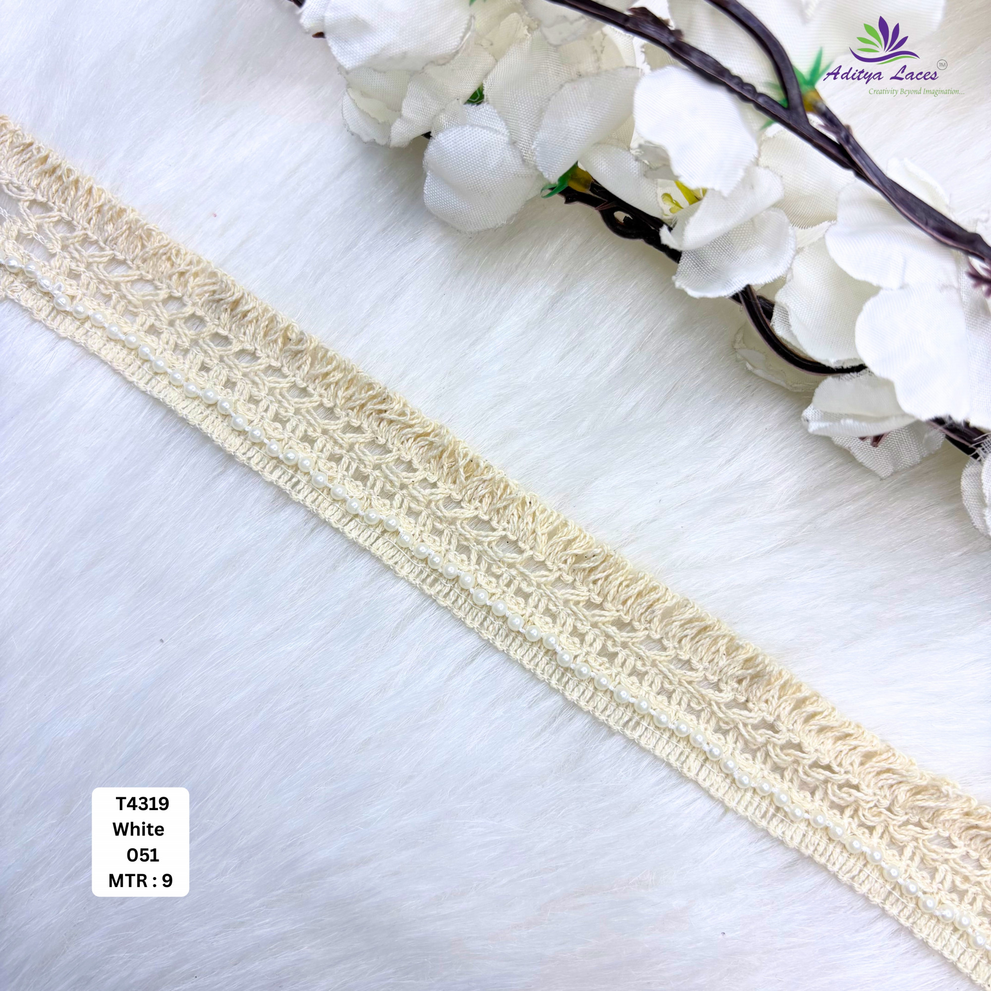 Fancy Gold Pearl Moti Lace Trim