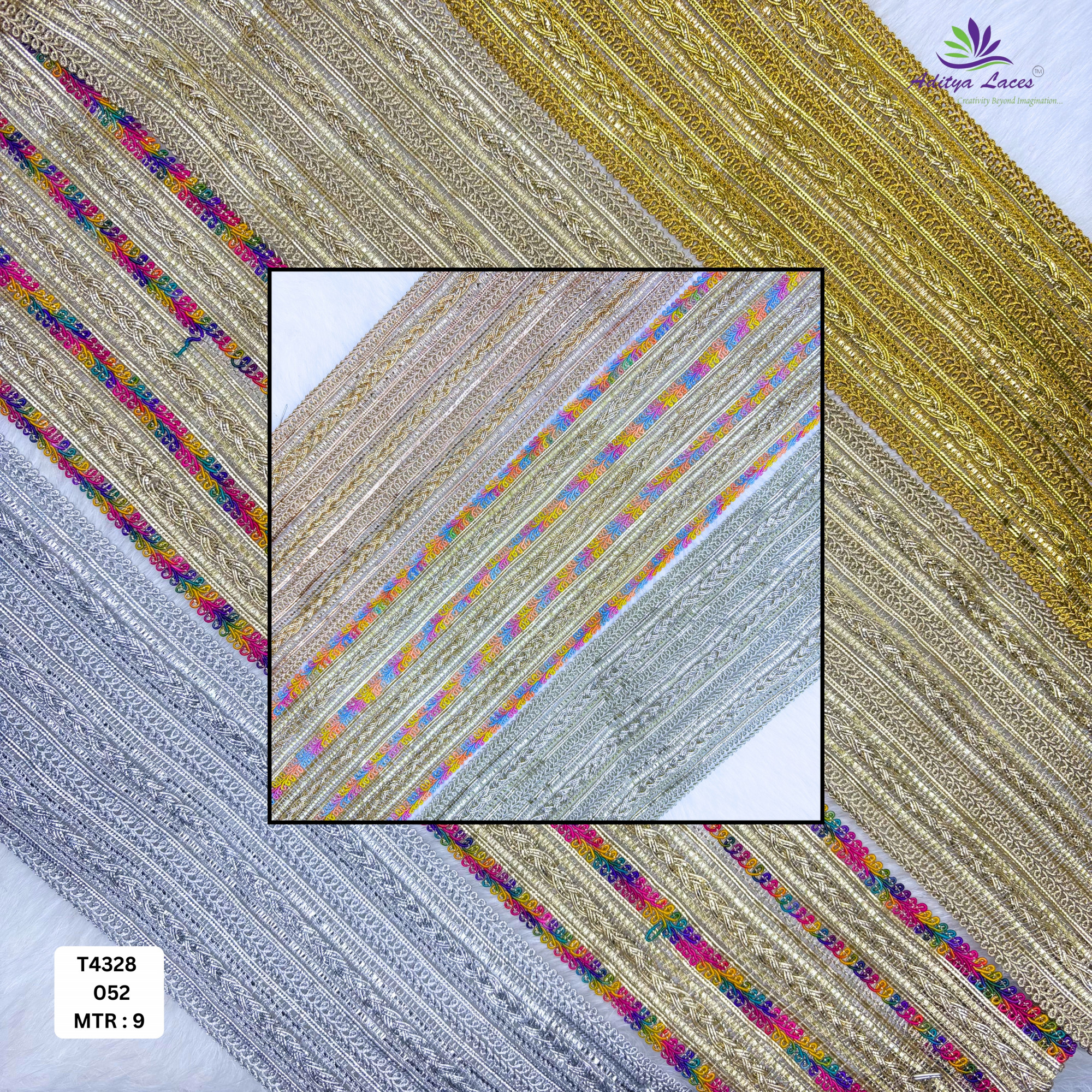 Fancy Readymade Lace Border with Zari Work for Saree Bridal Wear