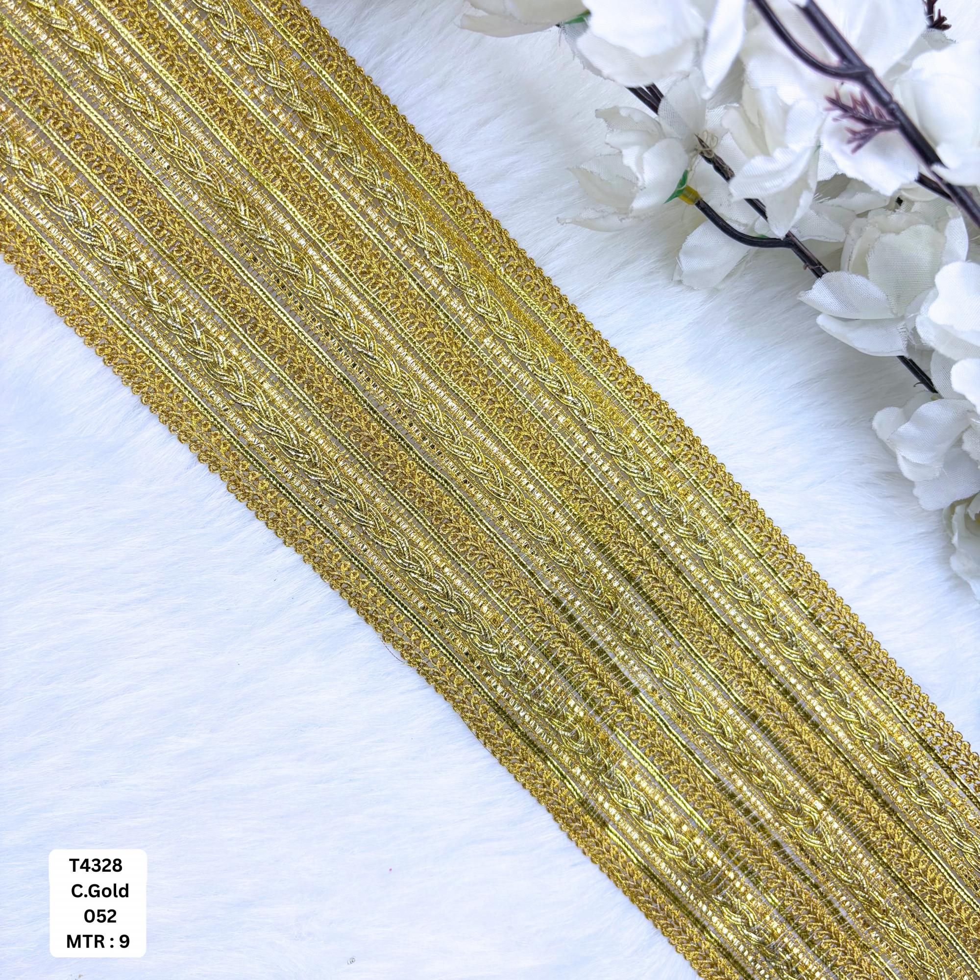 Fancy Readymade Lace Border with Zari Work for Saree Bridal Wear