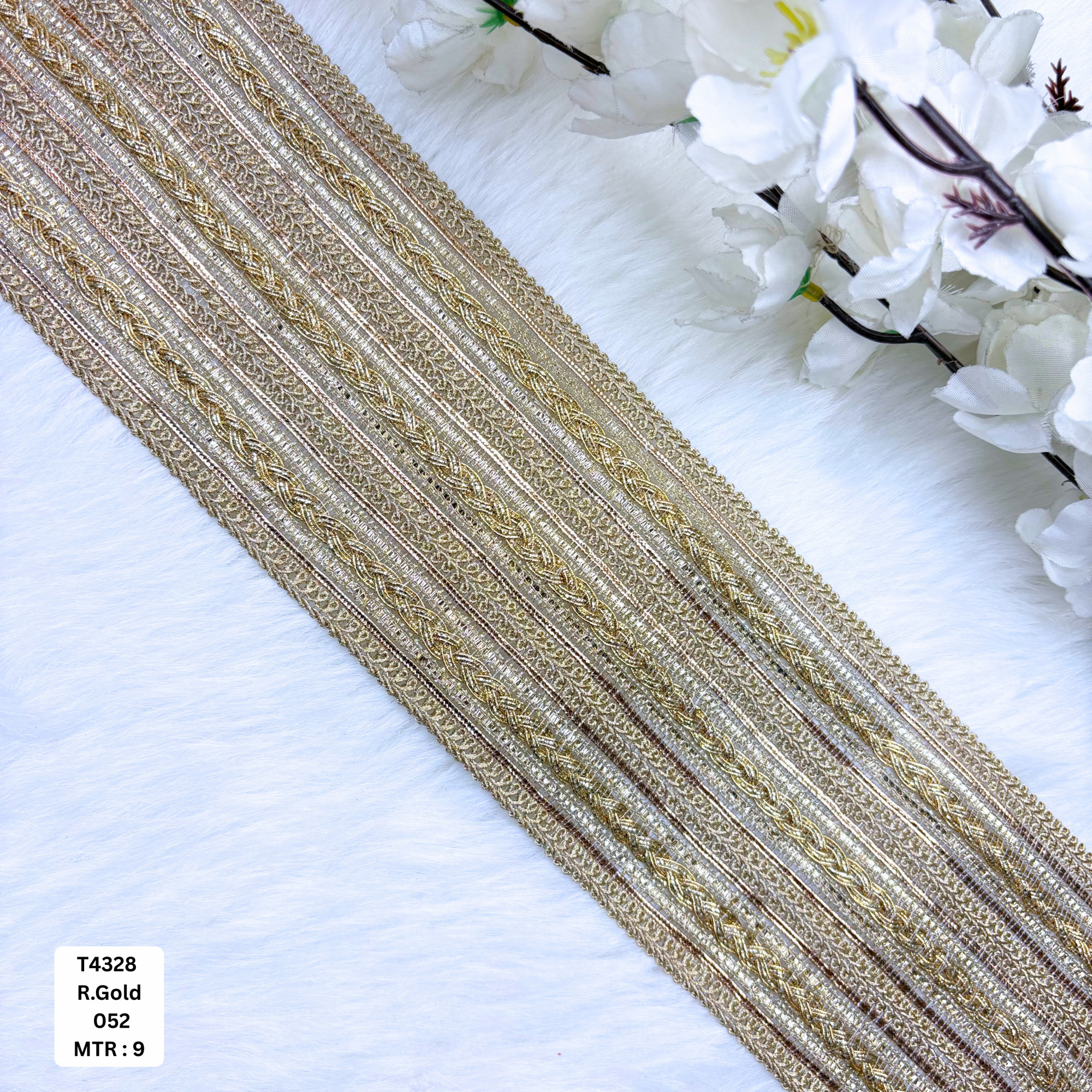 Fancy Readymade Lace Border with Zari Work for Saree Bridal Wear