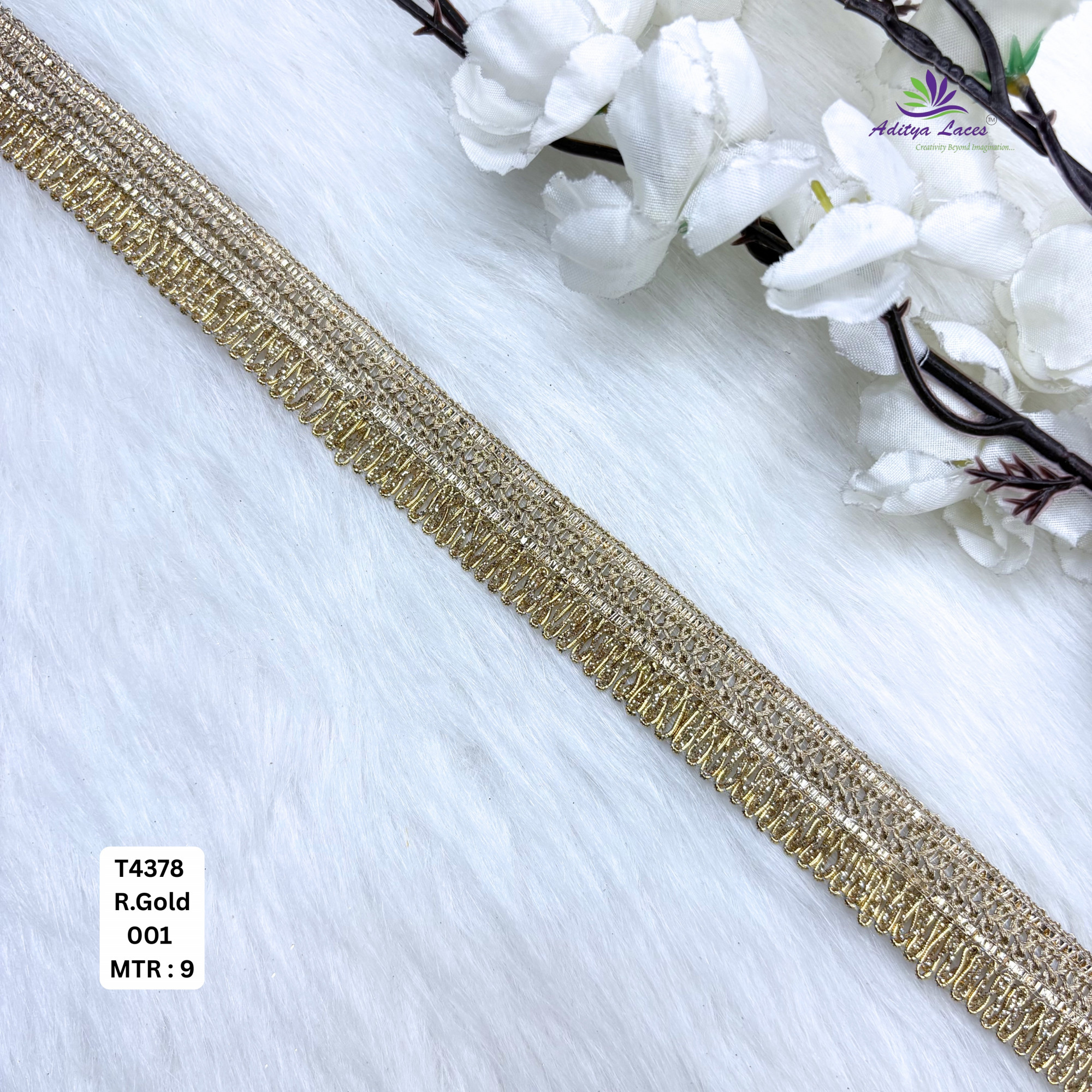 Shimmering Readymade Metallic Lace Trim Designer Saree Borders Bridal Fabric Embellishments