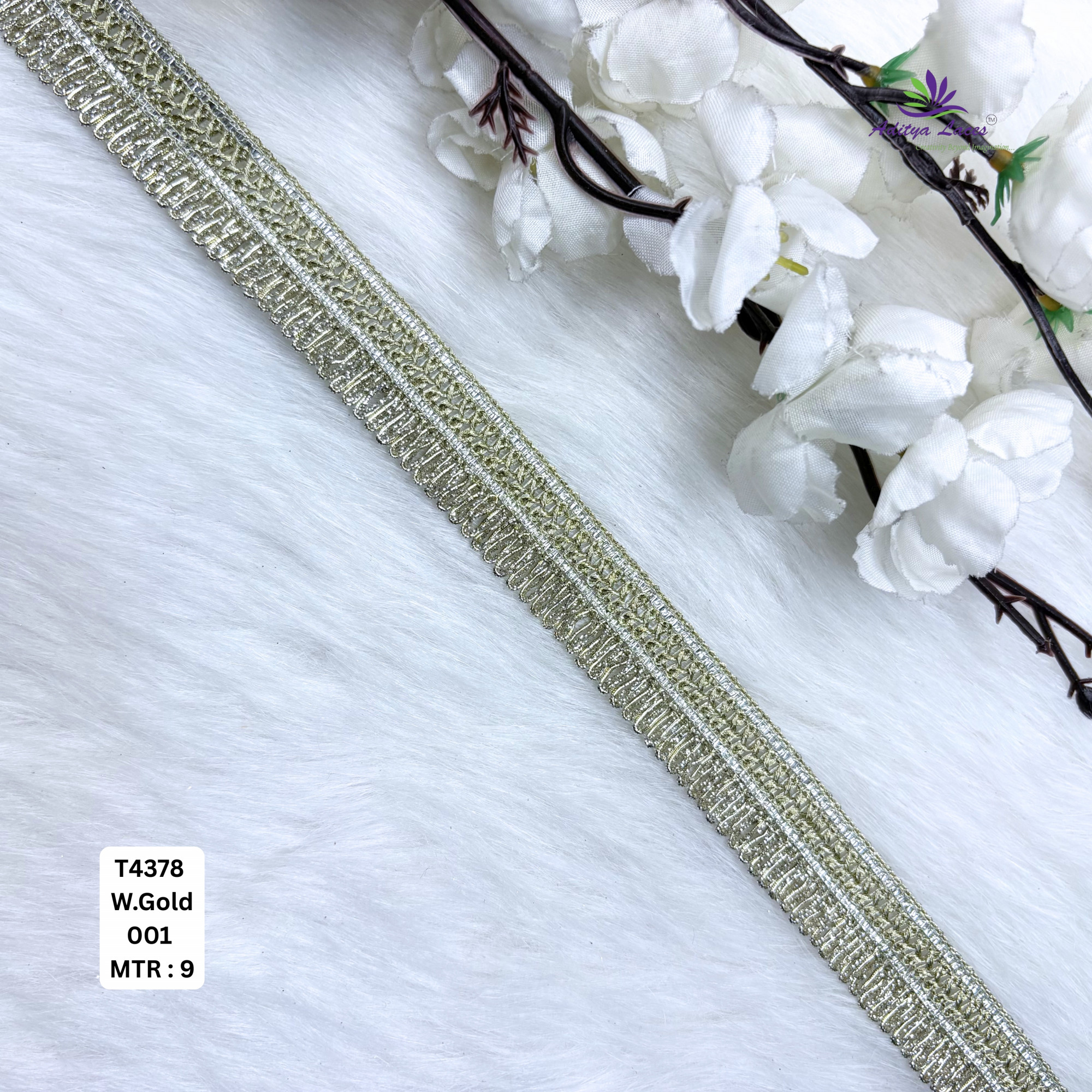 Shimmering Readymade Metallic Lace Trim Designer Saree Borders Bridal Fabric Embellishments
