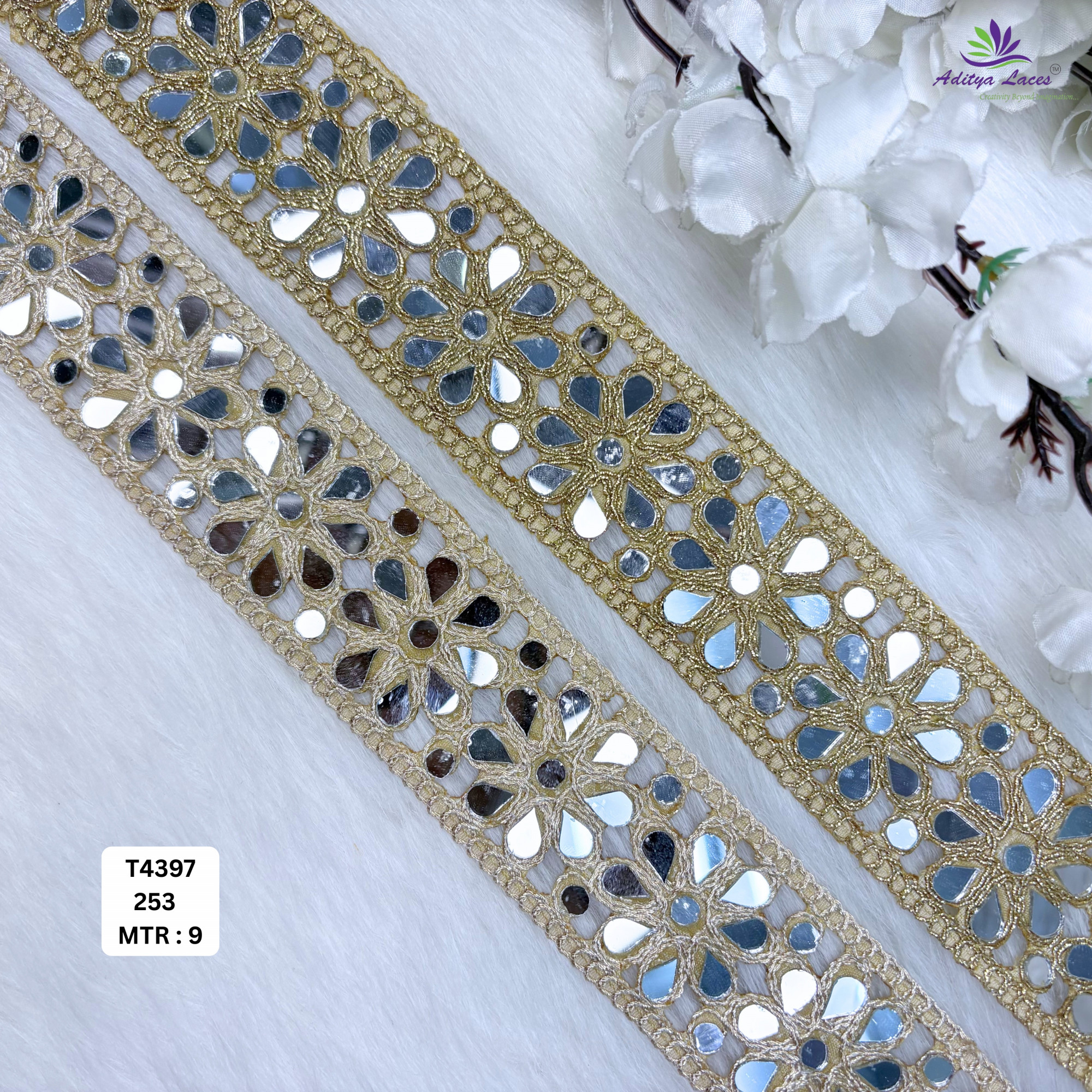 Fancy Tissue Handwork Lace Border for Saree Bridal Ethnic Wear