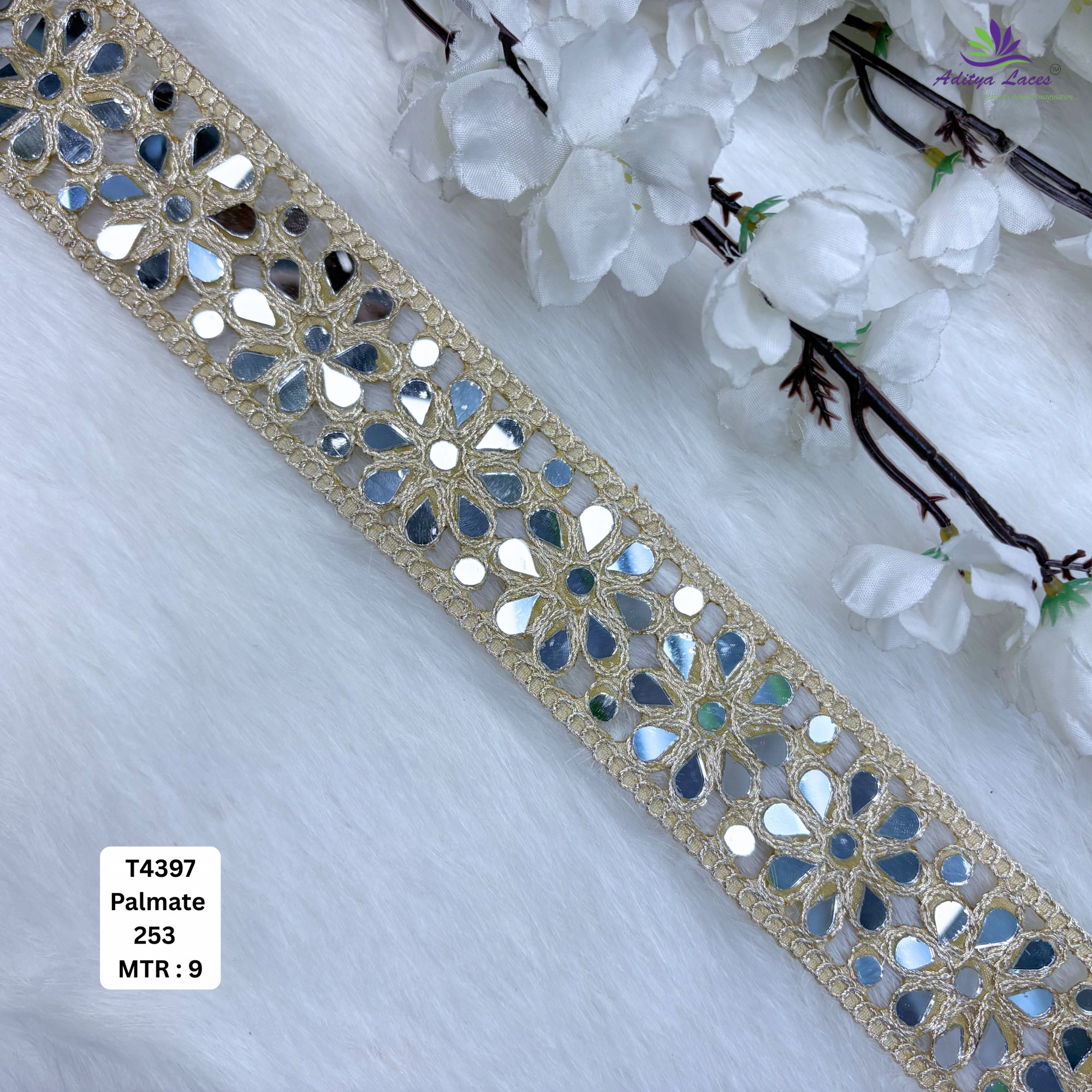 Fancy Tissue Handwork Lace Border for Saree Bridal Ethnic Wear