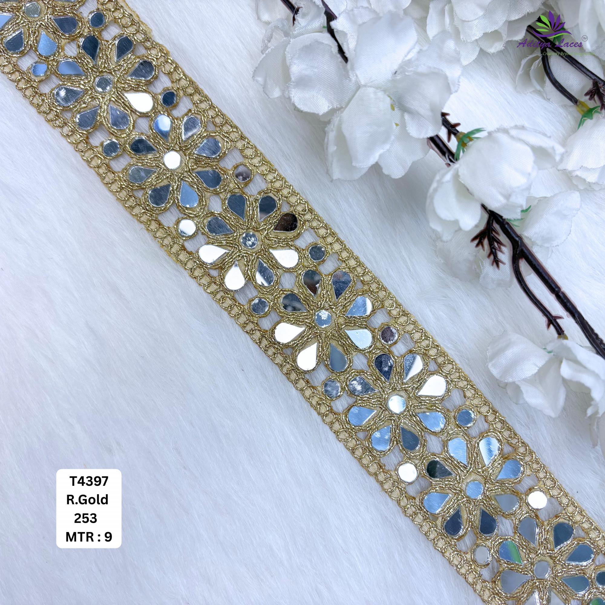 Fancy Tissue Handwork Lace Border for Saree Bridal  Ethnic Wear