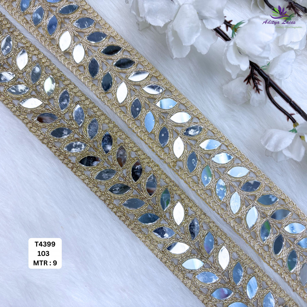 Image of Decorative Tissue Handwork Lace Border for Saree, Bridal &amp; Ethnic Wear
