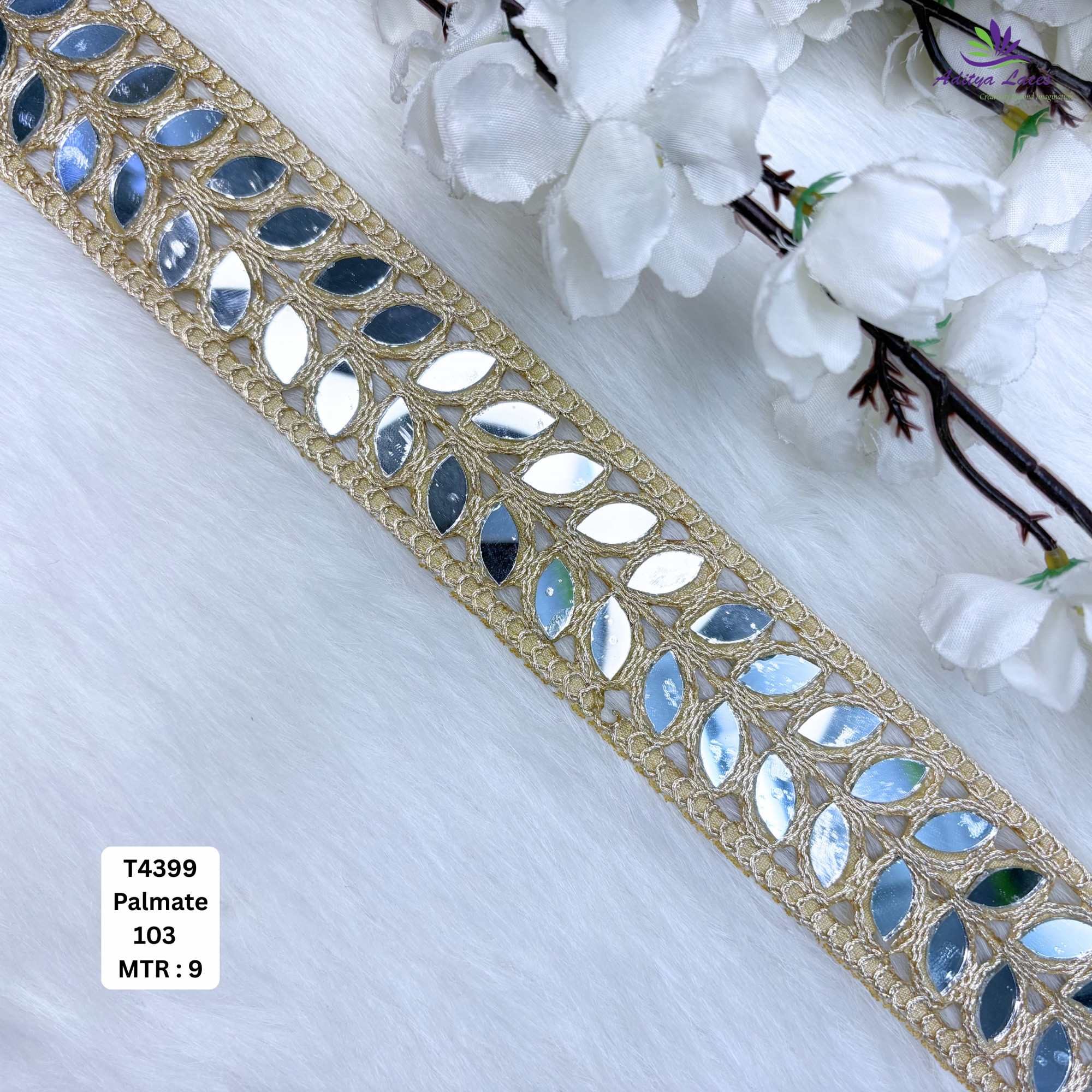 Decorative Tissue Handwork Lace Border for Saree Bridal Ethnic Wear