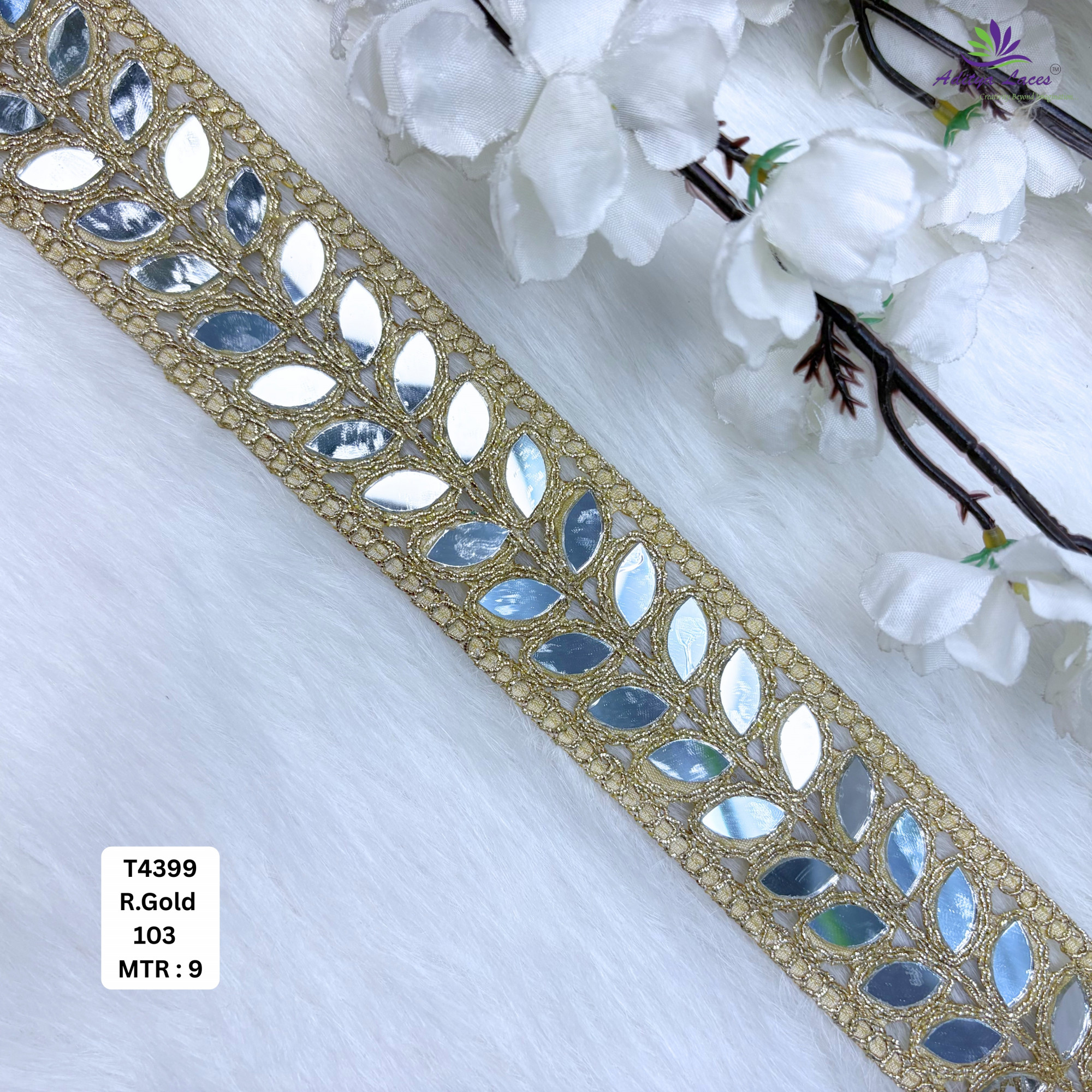 Decorative Tissue Handwork Lace Border for Saree Bridal Ethnic Wear