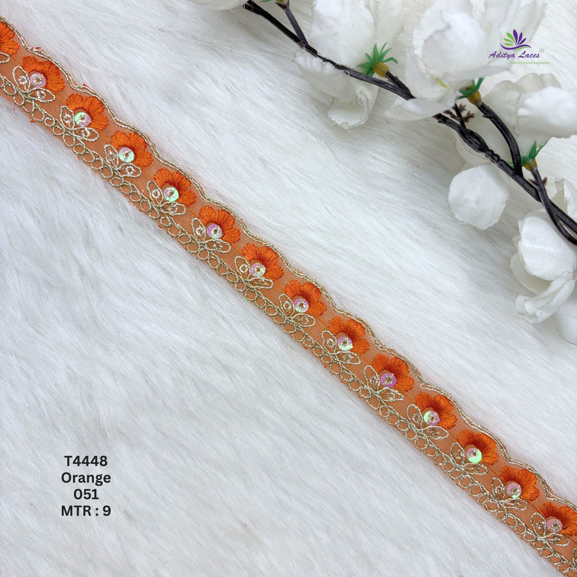 Net Floral Embroidery Lace Trim Multicolor Designer Saree Border Bridal Beads Lace Decorative Ethnic Fashion Trim